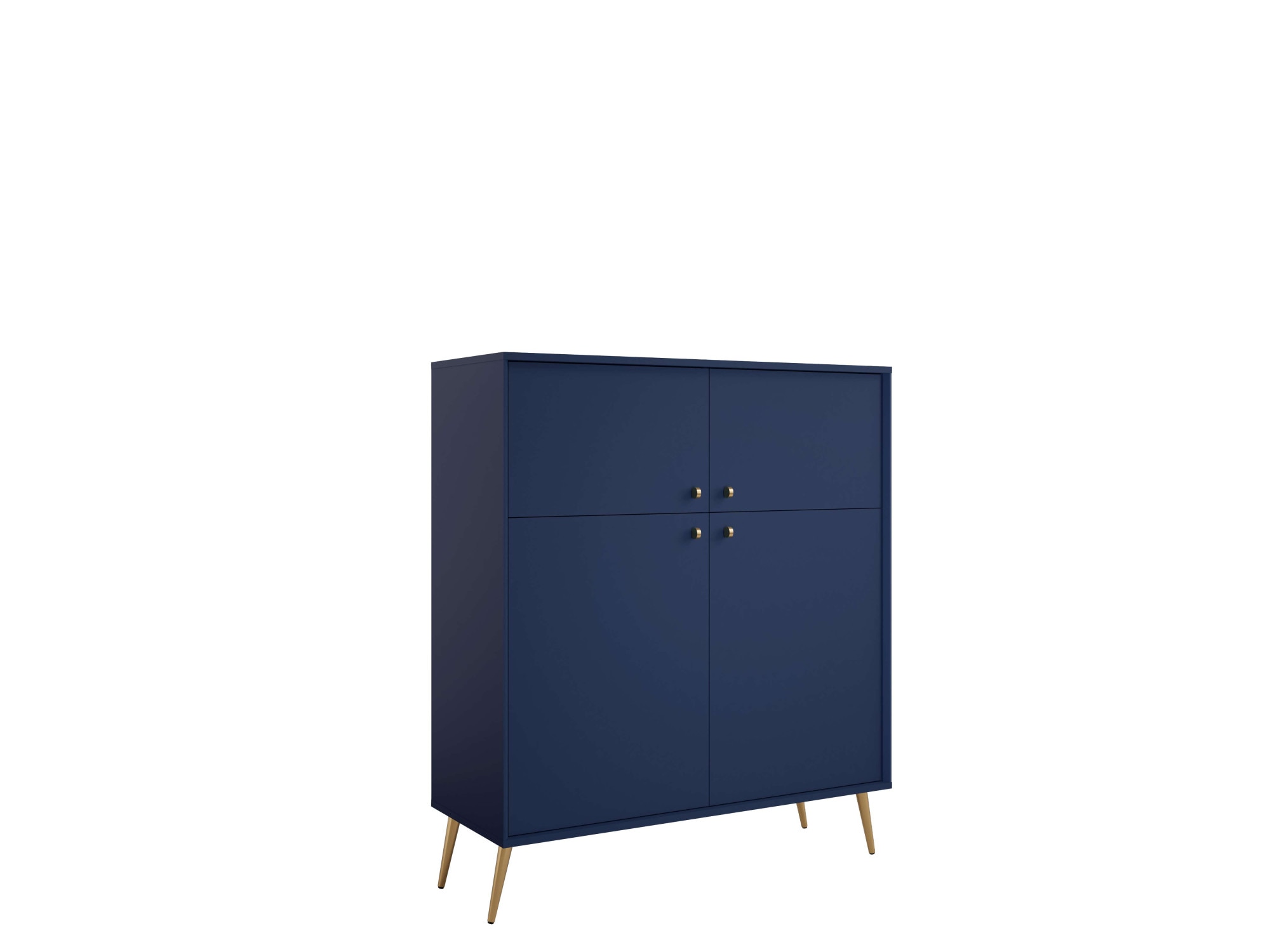 Home affaire Sideboard »ROMILDA Kommode mit 4 Türen, 6 Fächer, B/T/H: 105/40,5/122 cm« Kommode mit goldenen Akzenten, 4 Einlegeböden, viel Stauraum