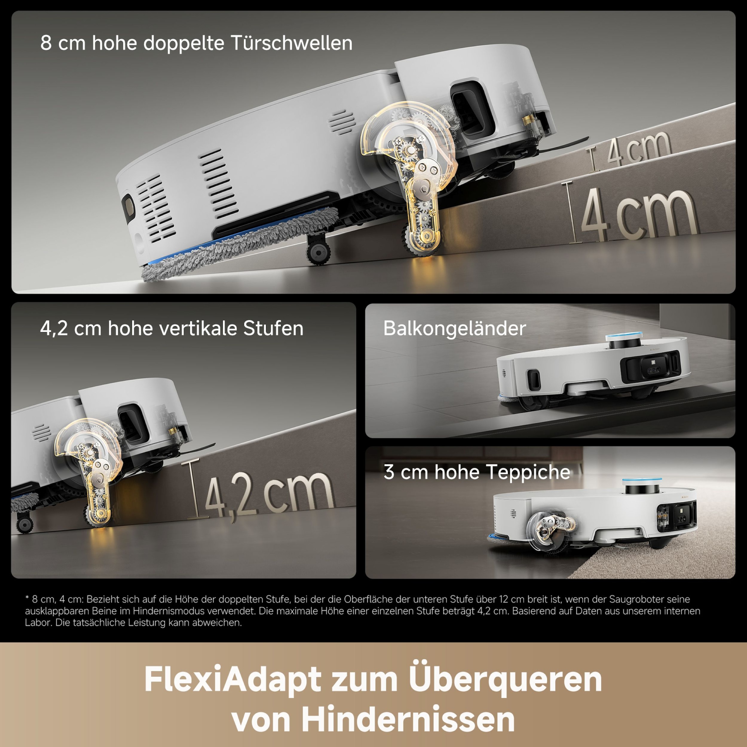 Dreame Saugroboter »mit Wischfunktion Matrix 10 Ultra« Mop-Wechsel, drei Reinigungsmittel, überwindet Hindernisse, 30.000 Pa