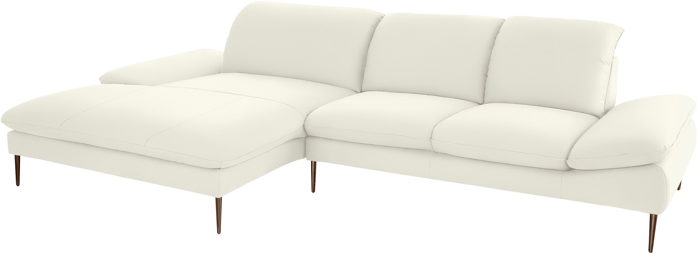 W.SCHILLIG Ecksofa »enjoy&MORE, Designsofa, bequem, elegant und zeitlos, L-Form«, Sitztiefenverstellung, Füße bronze pulverbeschichtet, Breite 340 cm