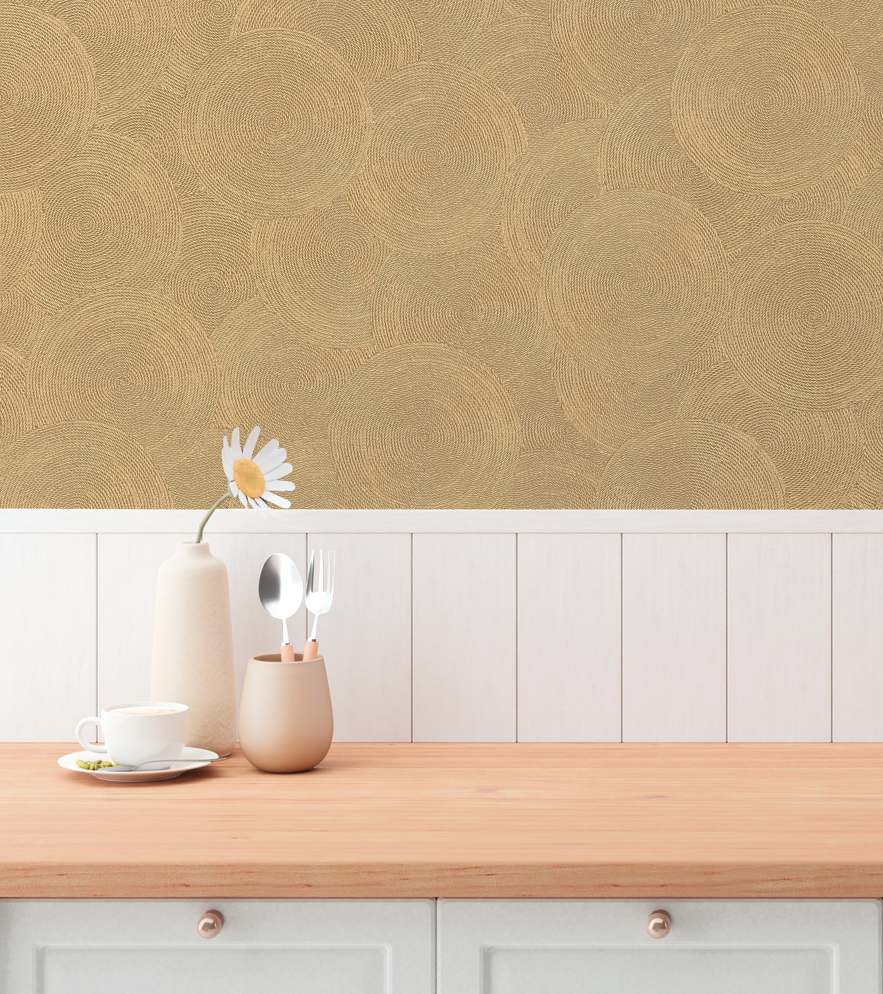 A.S. Création Vliestapete »mit kreisförmigem Muster Akzentwände« matt strukturiert Moderne Vliestapete mit dynamischem Kreis-Design