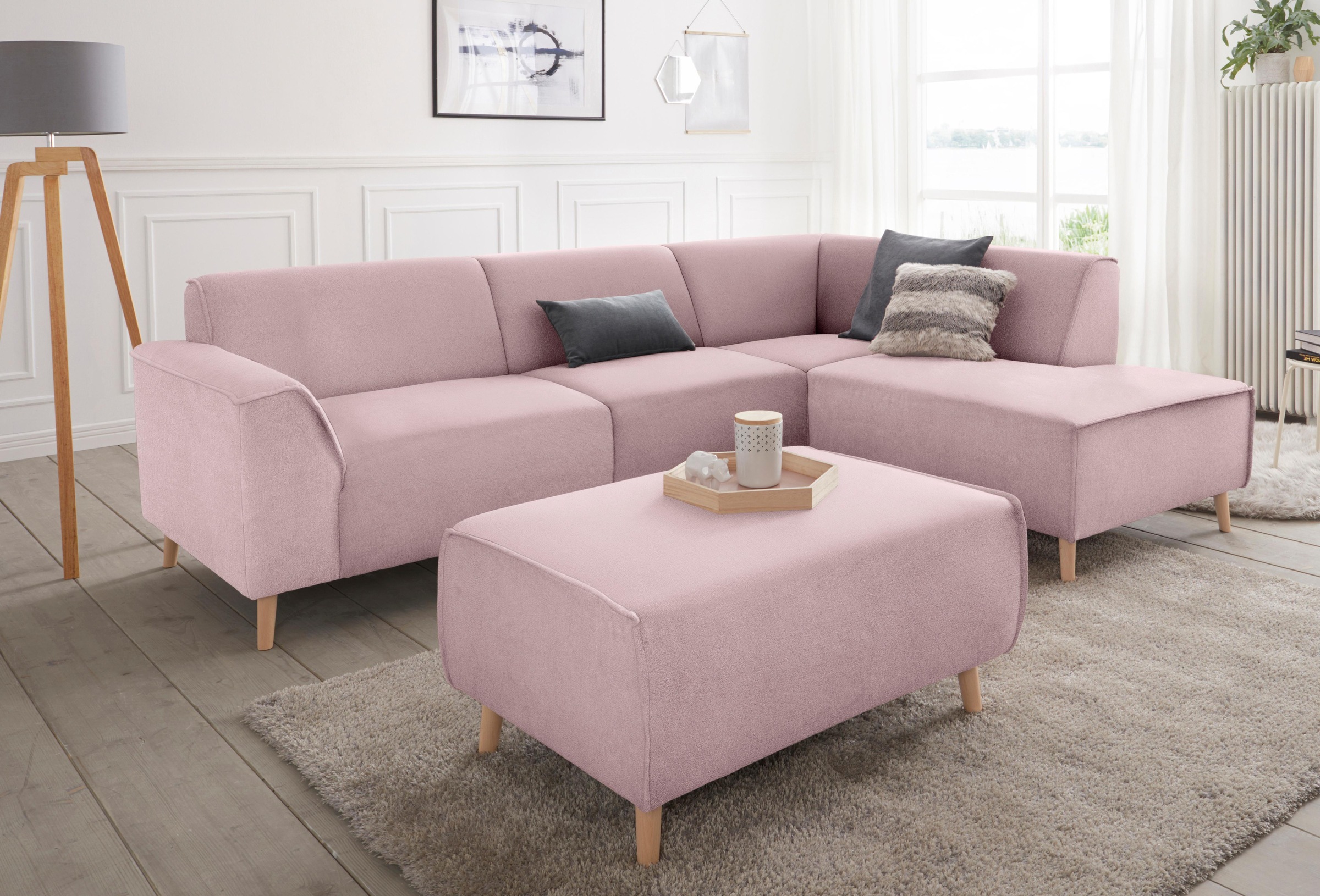 andas Ecksofa »Janek Scandic Design, elegant und zeitlos, L-Form« mit Feder günstig online kaufen