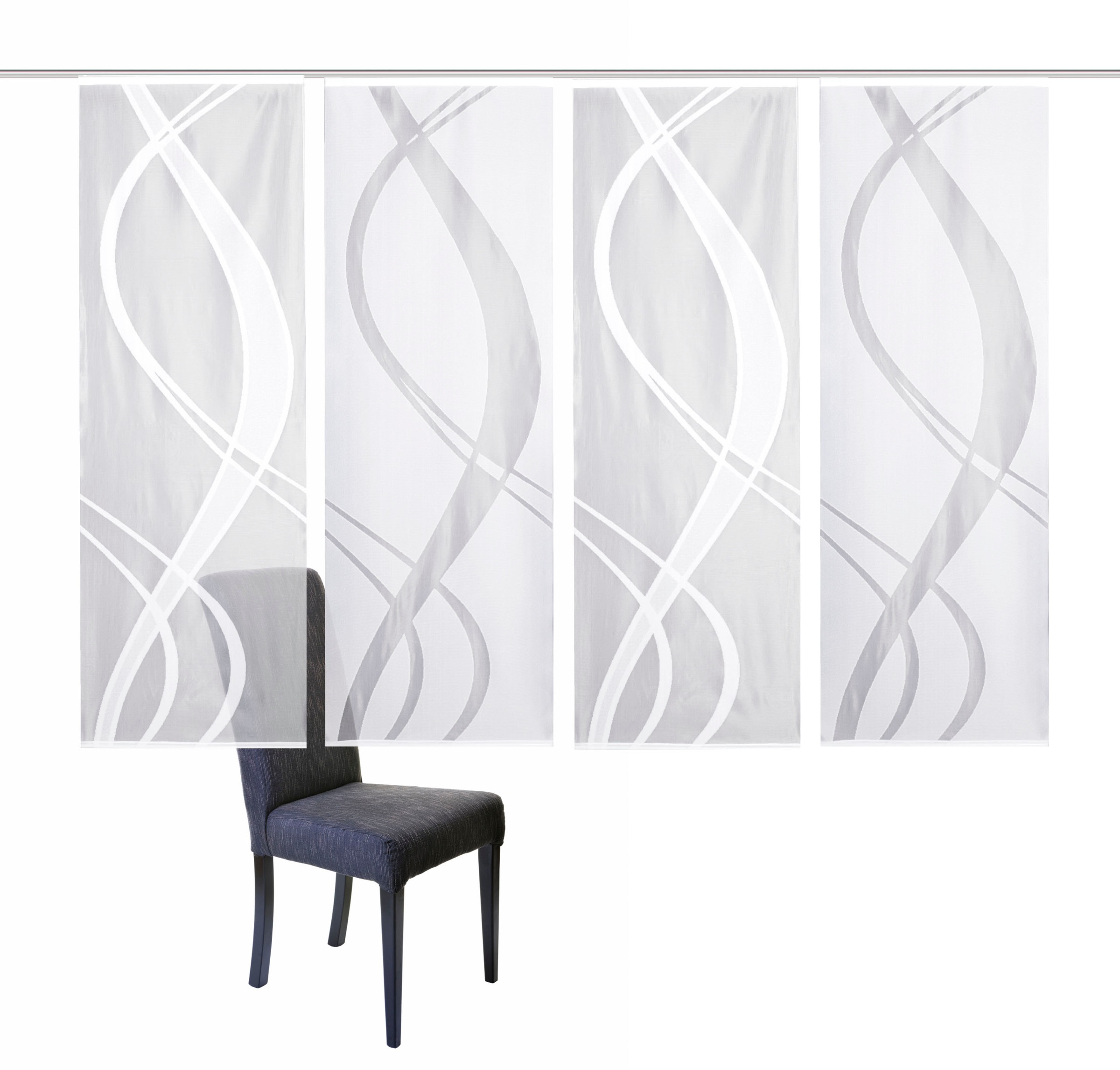 HOME WOHNIDEEN Schiebegardine »TIBASO« Paneelwagen 4 Stk. tlg. halbtranspar günstig online kaufen