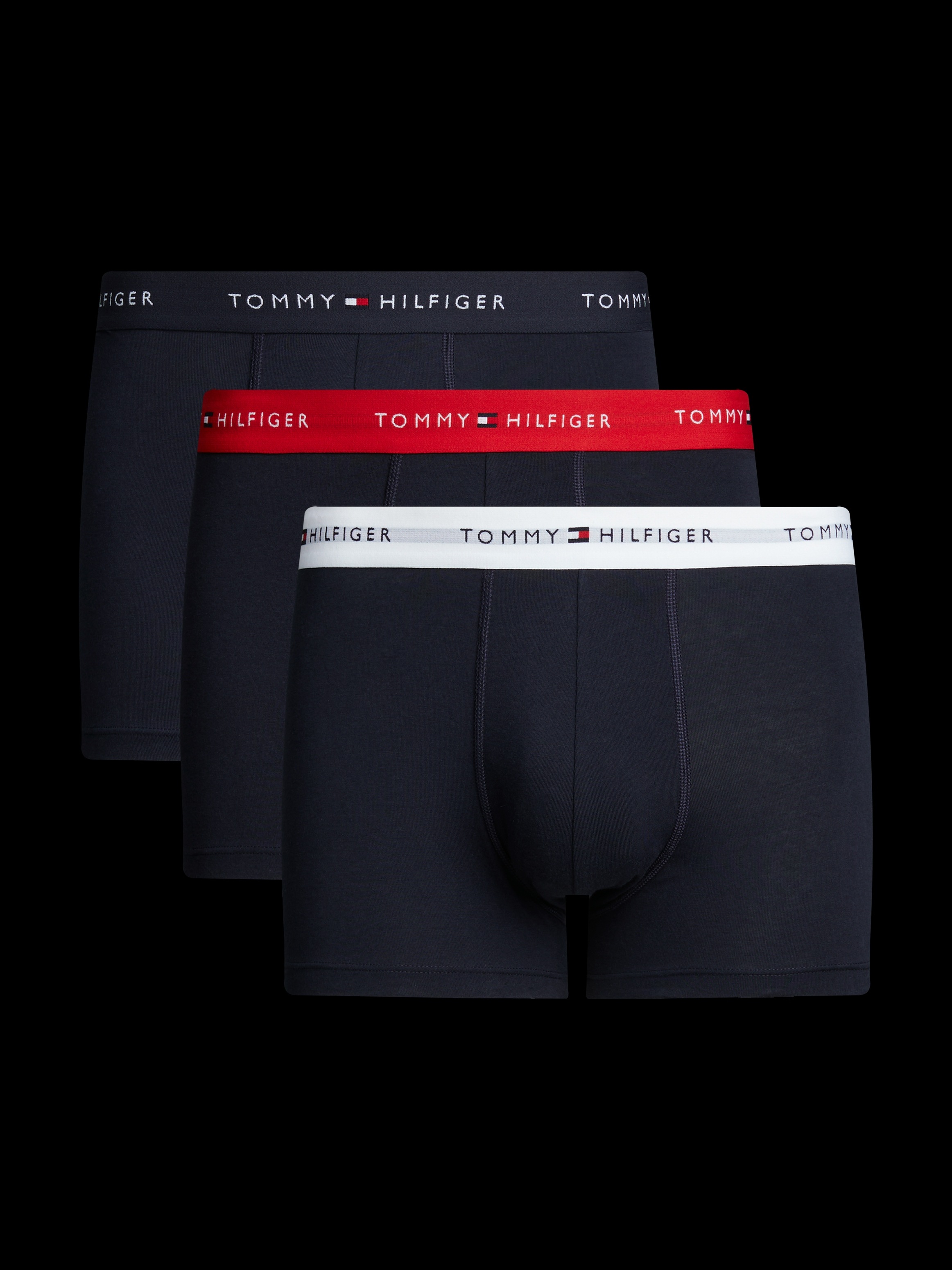 Tommy Hilfiger Underwear Boxer »TRUNK 3 PACK«, (3 St.), mit kontrastfarbenem Logobund