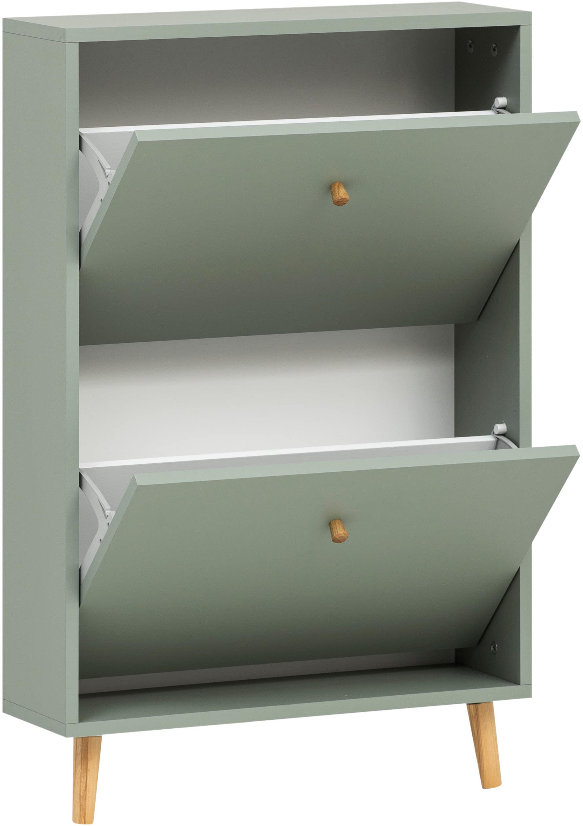 Schildmeyer Schuhschrank »Bjarne, Breite 59 cm«, Griffe und Möbelfüße aus Massivholz