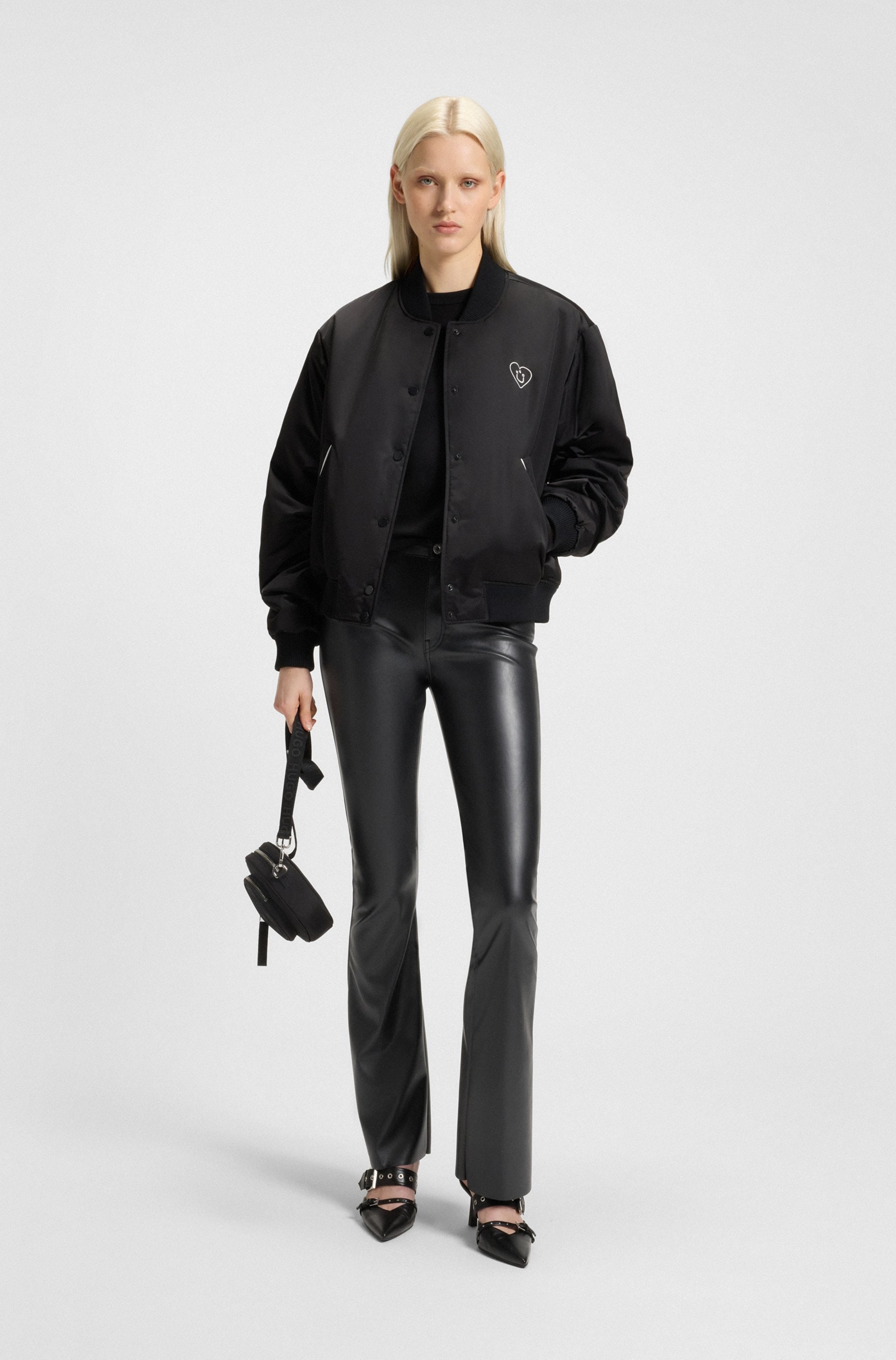 HUGO Blue Bootcuthose »Hableu«, Mid Rise, aus Kunstleder