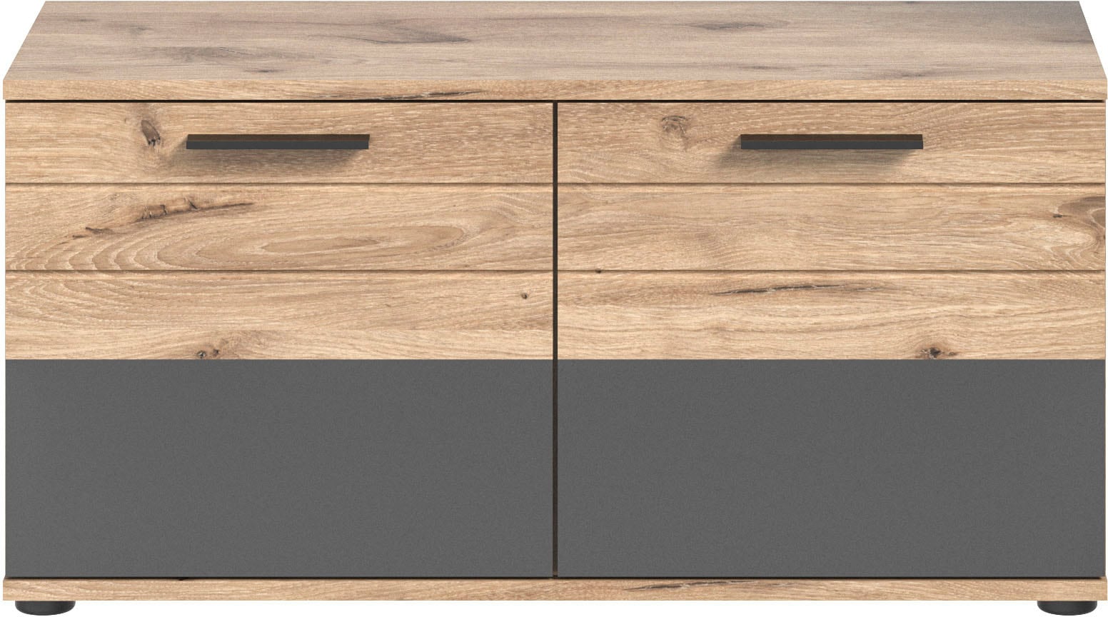 INOSIGN Garderoben-Set »Riga, Breite 195 cm, hochwertige Rillenfräsung, 4-teilig, best. aus:«, (Set, 4 St.), Sitzbank, Paneel, Garderobenspiegel, Schuhkommode