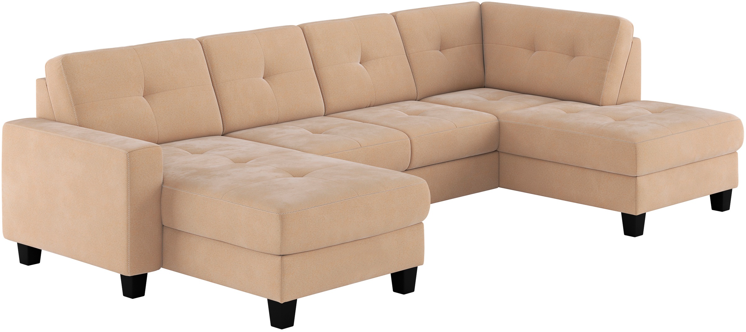 Places of Style Wohnlandschaft »Varese«, Kreuznaht in beige