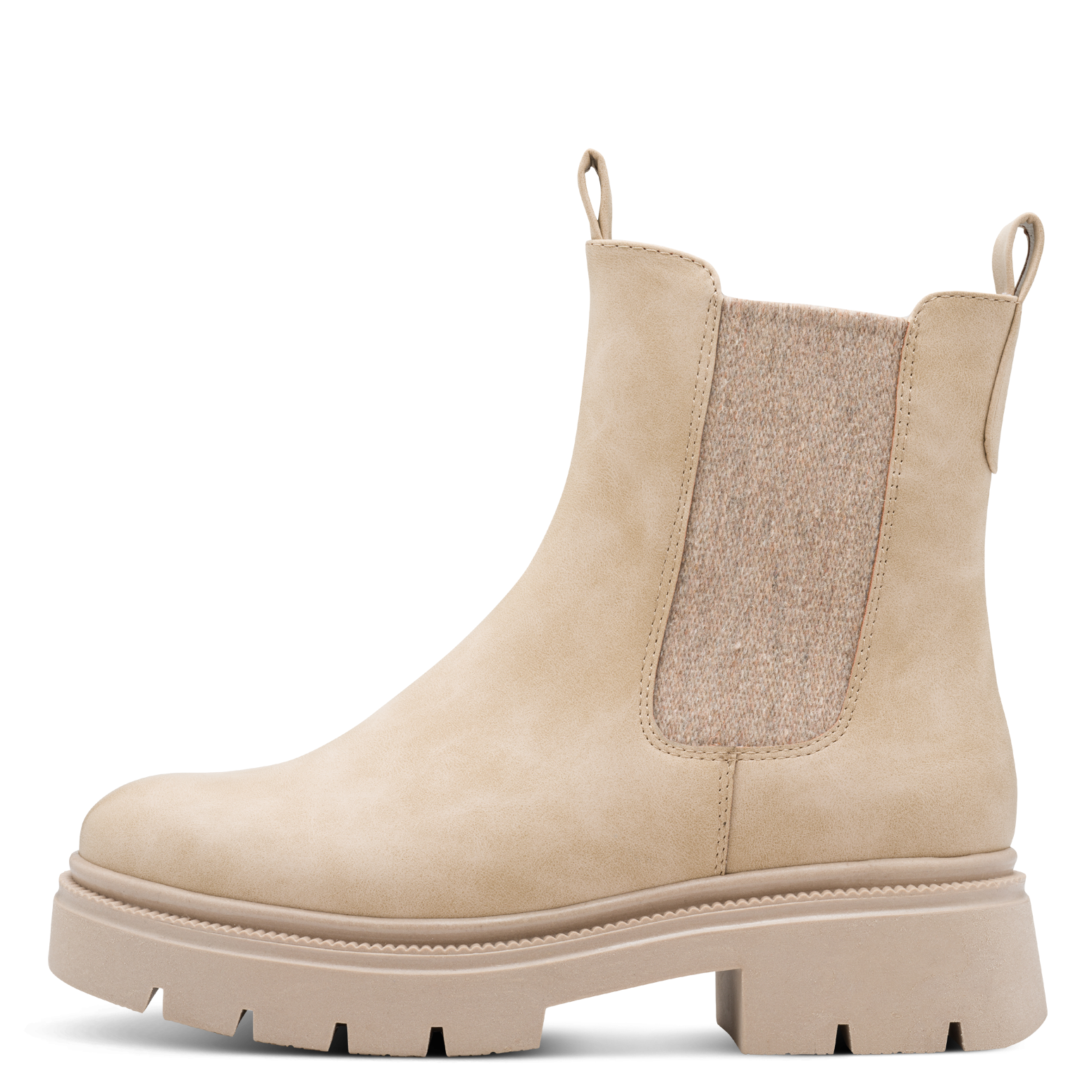 MARCO TOZZI Chelseaboots  , Blockabsatz, Stiefelette, Herbstboots, Stretcheinsatz außen