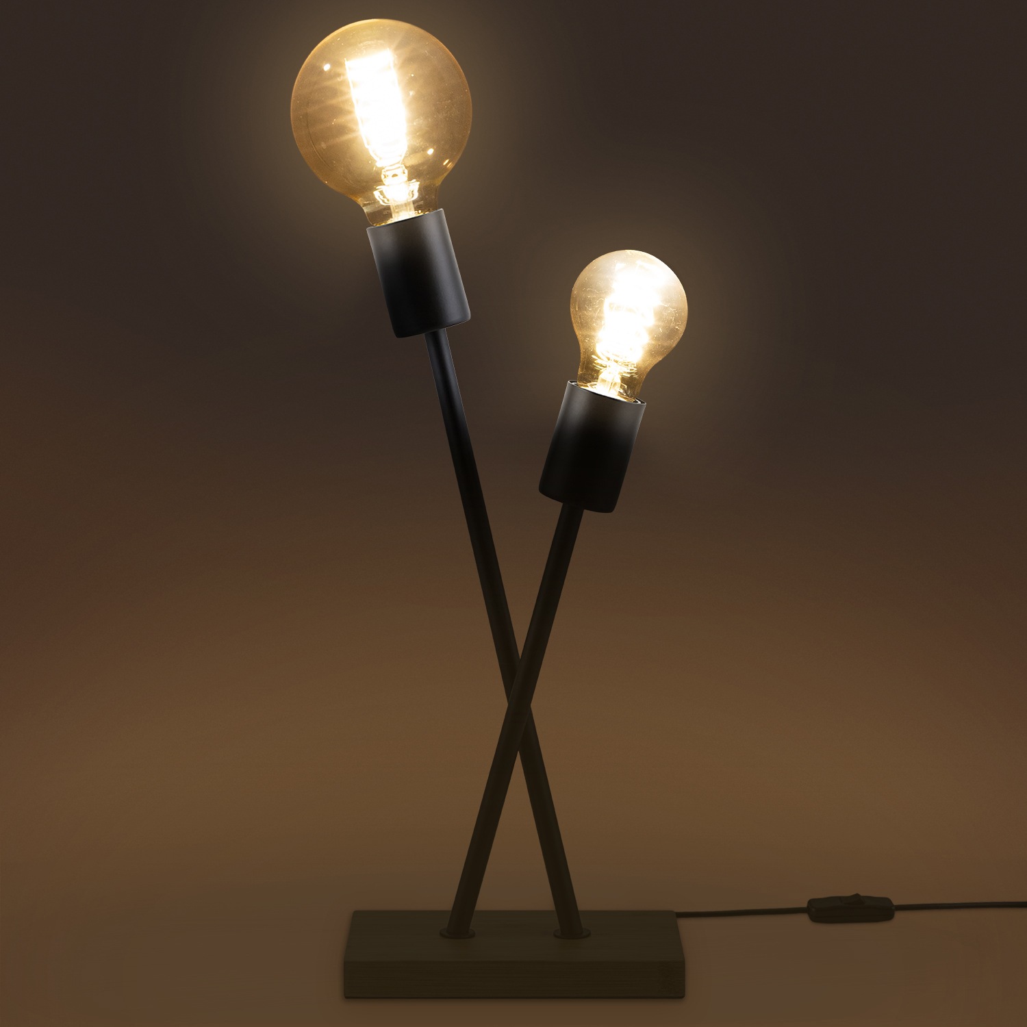 Paco Home Tischleuchte »IKS«, 2 flammig, Leuchtmittel E27 | ohne Leuchtmittel, Stehlampe LED Lampe Wohnzimmer Vintage Retro Industrial Design E27