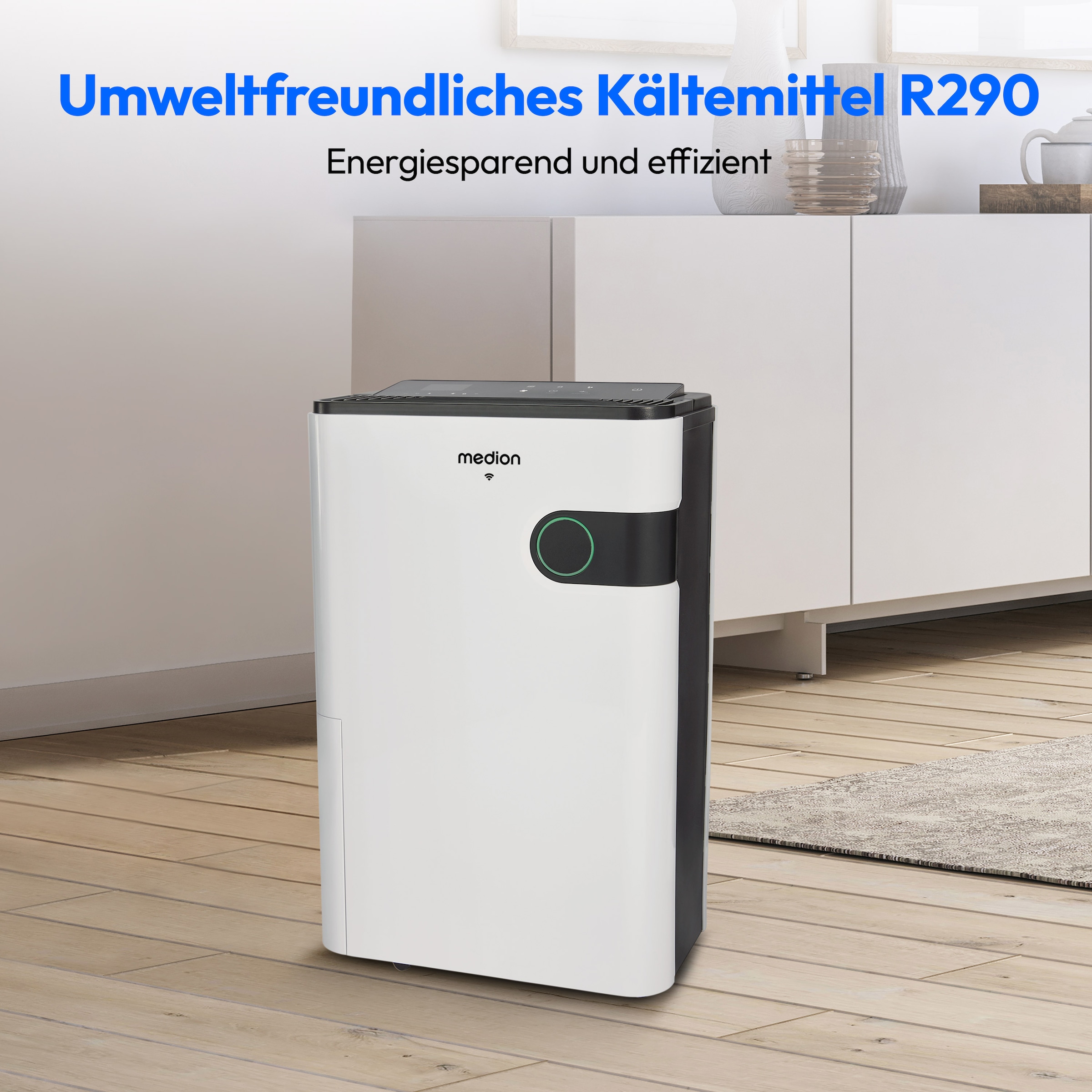 Medion® Luftentfeuchter »Smarter Luftentfeuchter (MD12044), für Räume bis zu 40m²«, Entfeuchtung 24 l/Tag, Tank 5 l, Steuerung per App oder Fernbedienung, Volumen Wassertank ca. 5L