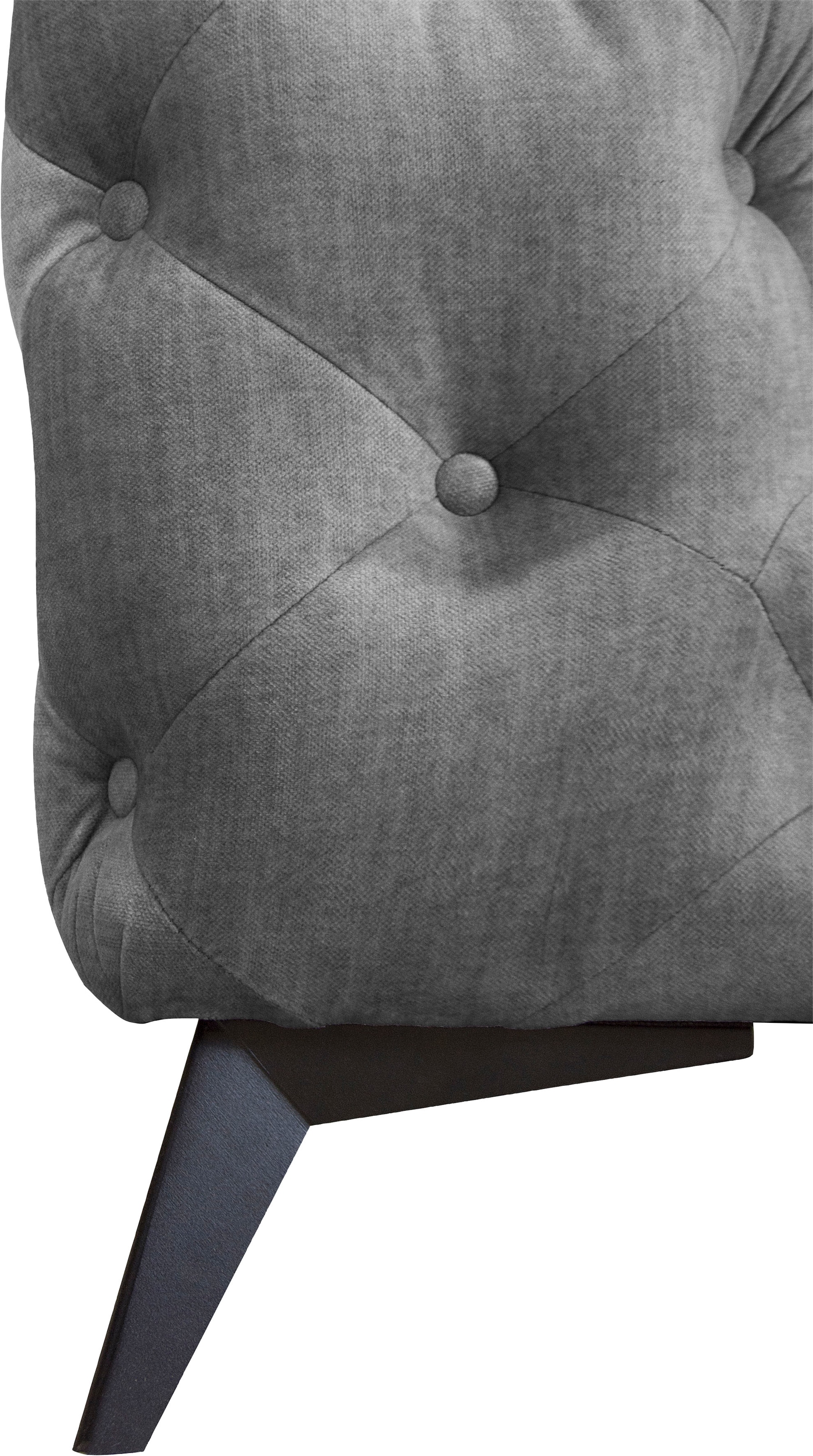 Leonique Chesterfield-Sofa »Ecksofa GLYNIS L-Form mit Wellenunterfederung, Maße B/T/H 264/264/75cm«, aufwändige Knopfheftung, moderne Chesterfield Optik, Fußfarbe wählbar