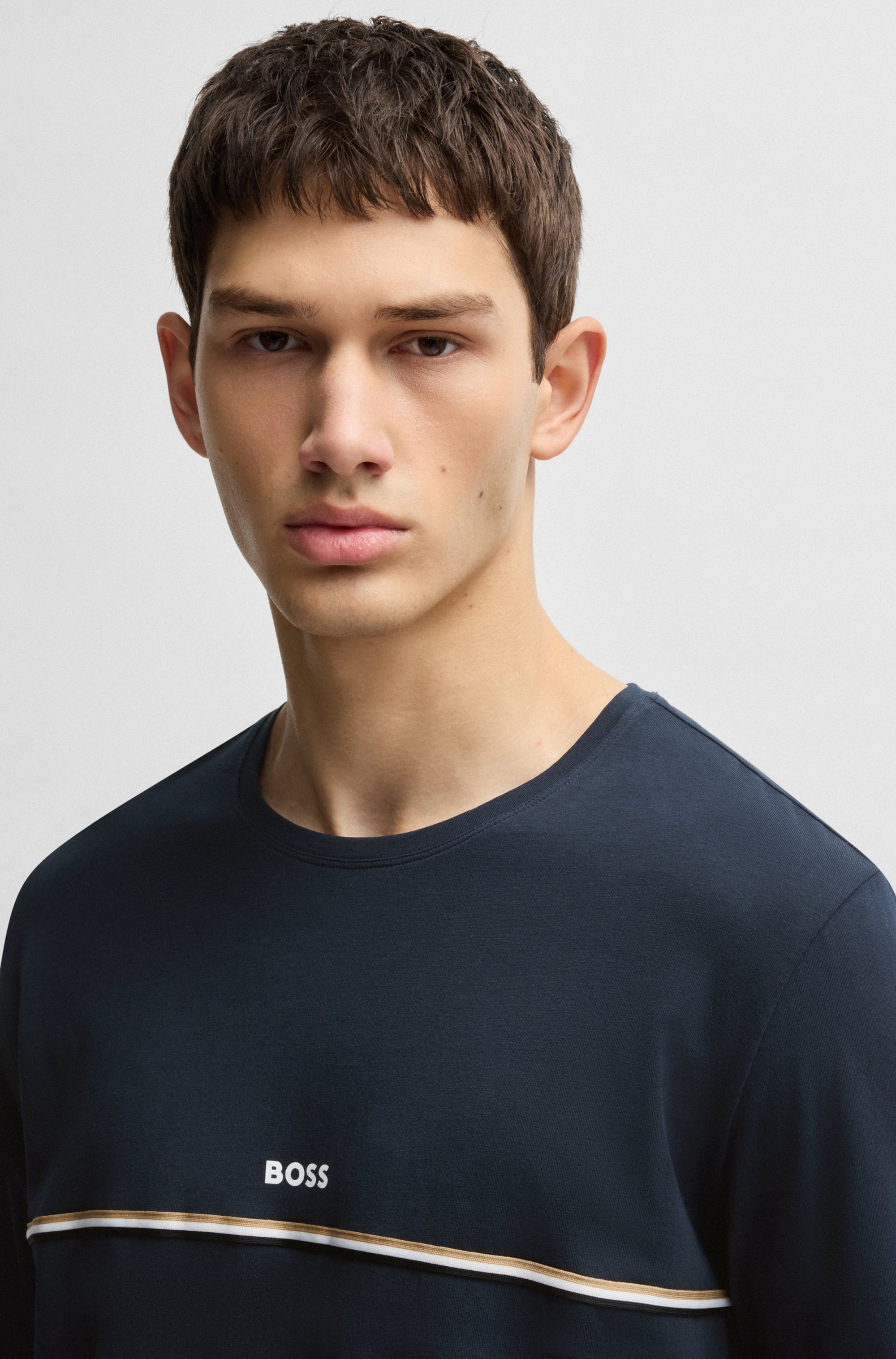 BOSS Pyjama »Unique LS-Shirt«, mit Rundhalsausschnitt