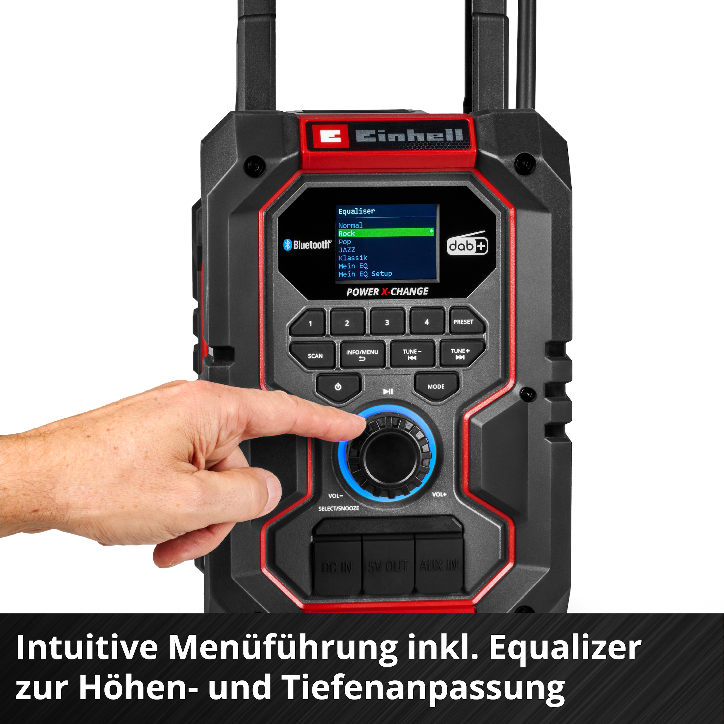 Einhell Baustellenradio »Akku-Radio TE-CR 18 Li (1x 4,0 Ah PLUS)«, (FM-Tuner-Digitalradio (DAB+)-FM-Tuner mit RDS), Inkl. Akku und Ladegerät