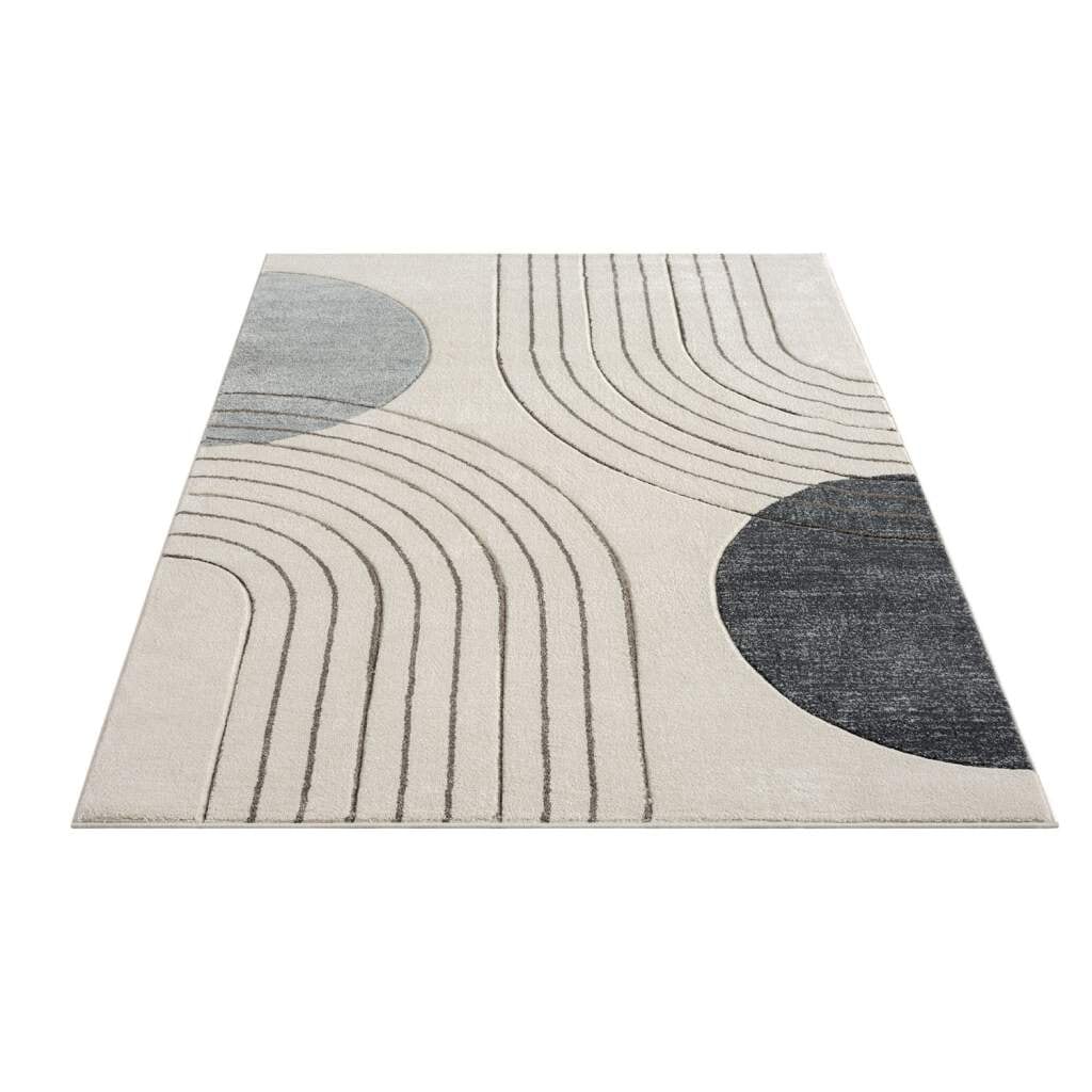 Carpet City Teppich »BONITO 7170«, rechteckig, 11 mm Höhe, Läufer, Flachflor, Hochtief-Muster/ 3D-Effekt, Geo-Muster, Wohnzimmer