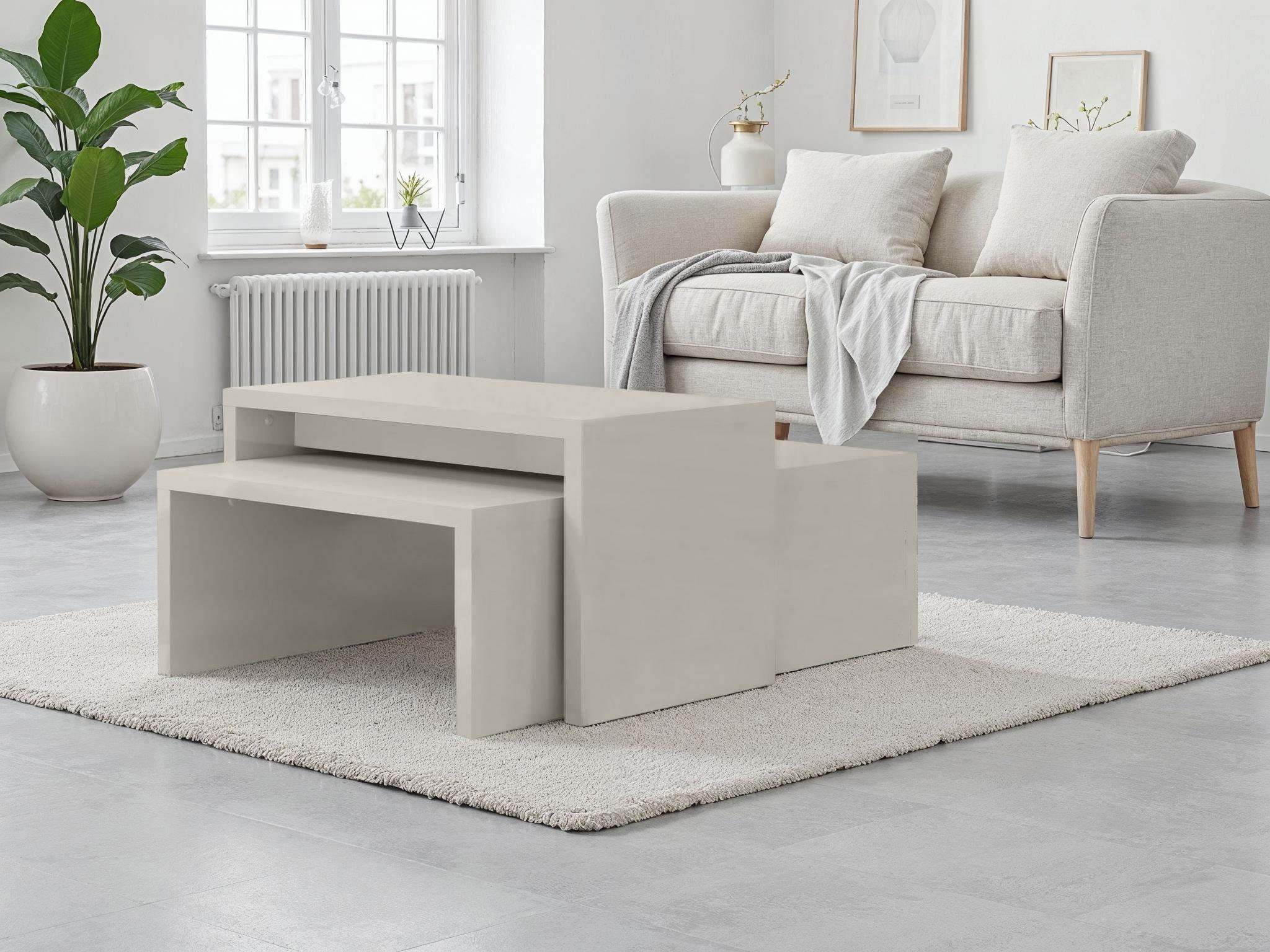 PLACES OF STYLE Couchtisch »Piano« UV lackiert, 2-er Set günstig online kaufen