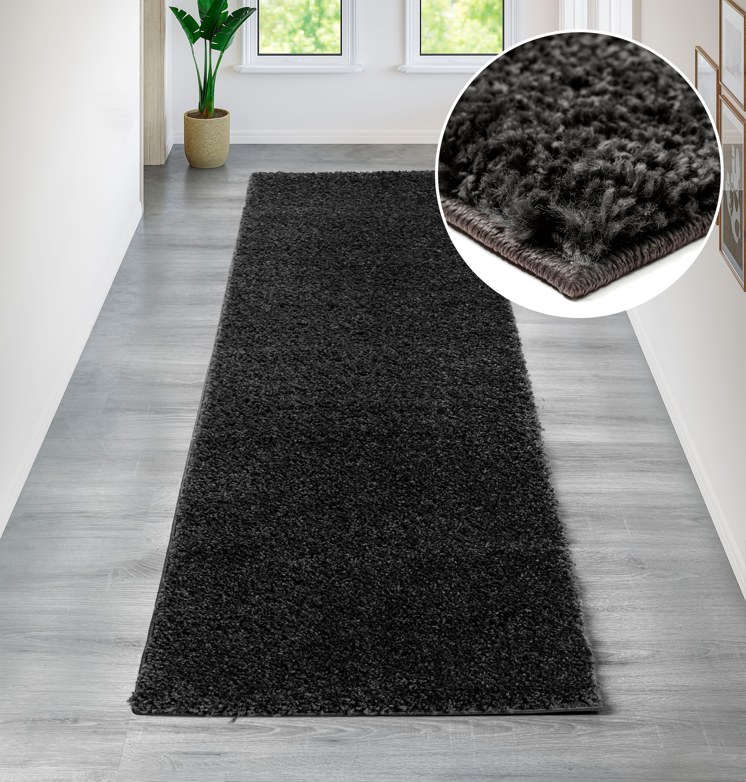 my home Läufer »Shaggy 30«, rechteckig, 30 mm Höhe, Teppich-Läufer, Brücke, günstig online kaufen