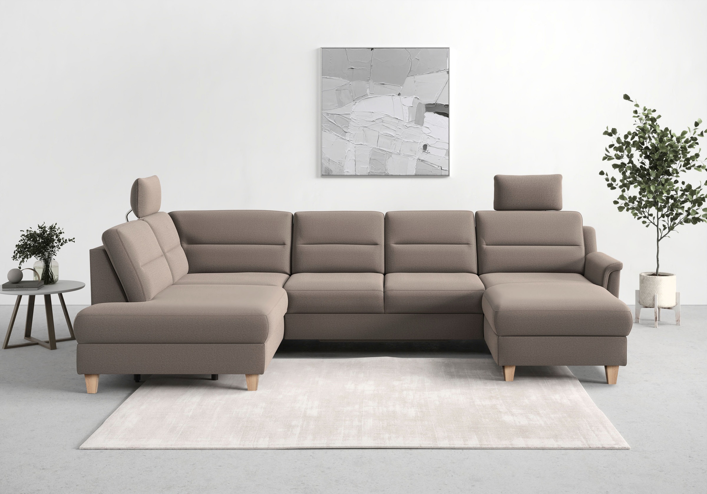 sit&more Wohnlandschaft »Farö U-Form«, inklusive Federkern, wahlweise mit Bettfunktion und Bettkasten