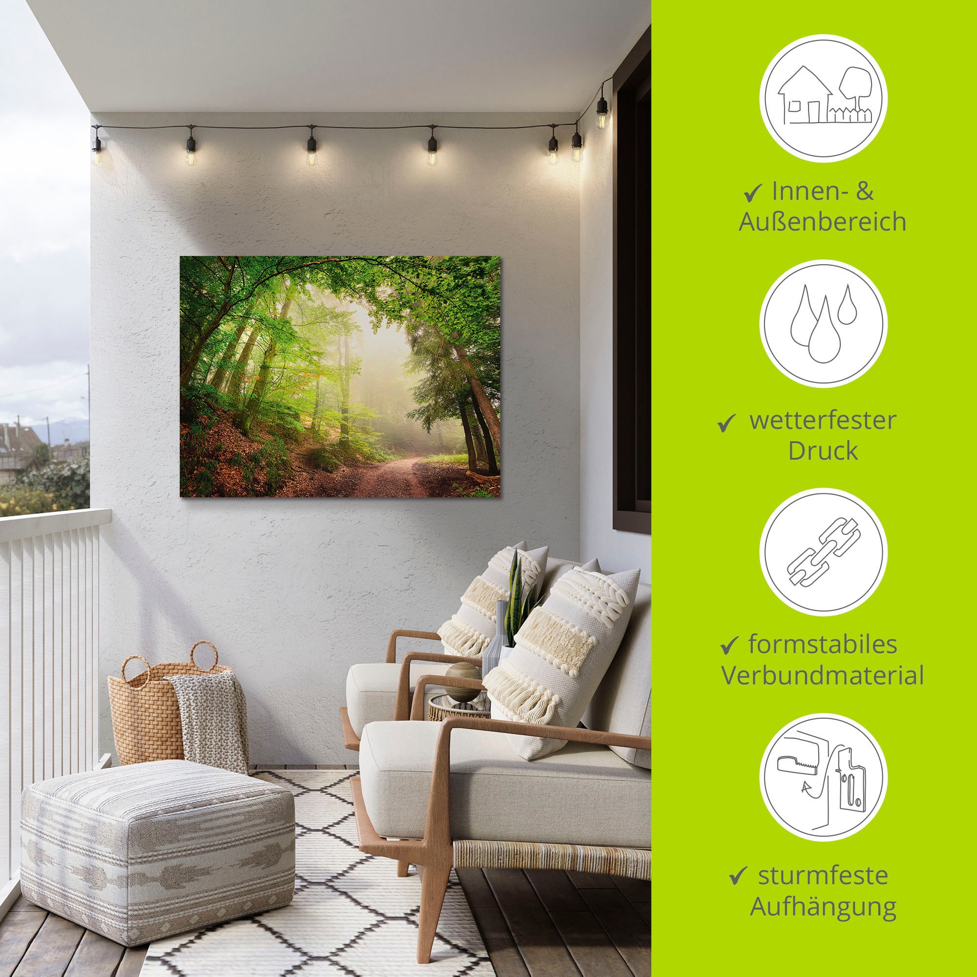 Artland Wandbild »Natürliche Torbögen durch Bäume«, Wald, (1 St.), als Alubild, Outdoorbild, Poster, Wandaufkleber in verschied. Größen