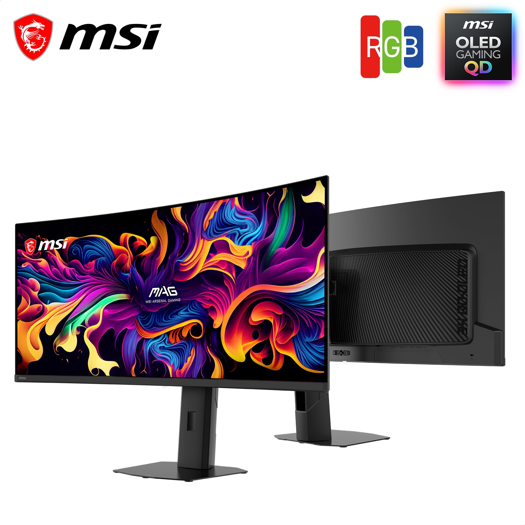 MSI OLED-Monitor »MAG 341CQP QD-OLED« 86,8 cm/34 ″  3440 x 1440 px UWQHD 0,03 Reaktionszeit 280 Hz neig-, schwenk-, höhenverstellbar