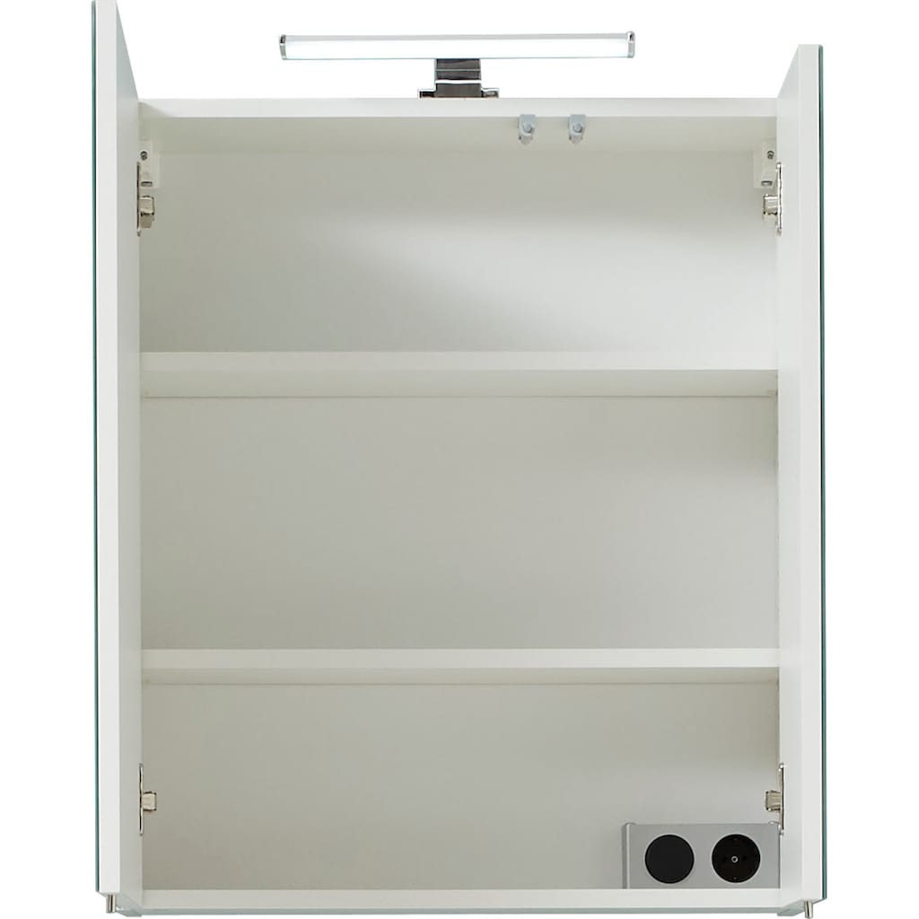 PELIPAL Spiegelschrank »Quickset 936«, Breite 60 cm, 2-türig, LED-Beleuchtung, Schalter-/Steckdosenbox, Türdämpfer