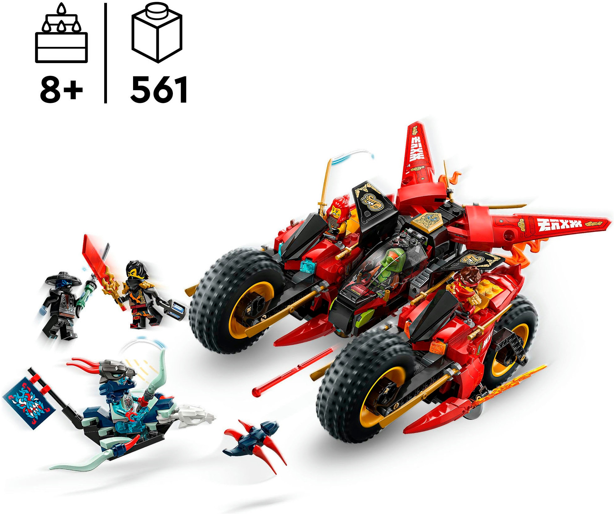 LEGO® Konstruktionsspielsteine »Ninja-Actionflitzer (71844), LEGO Ninjago«, (561 St.), Made in Europe