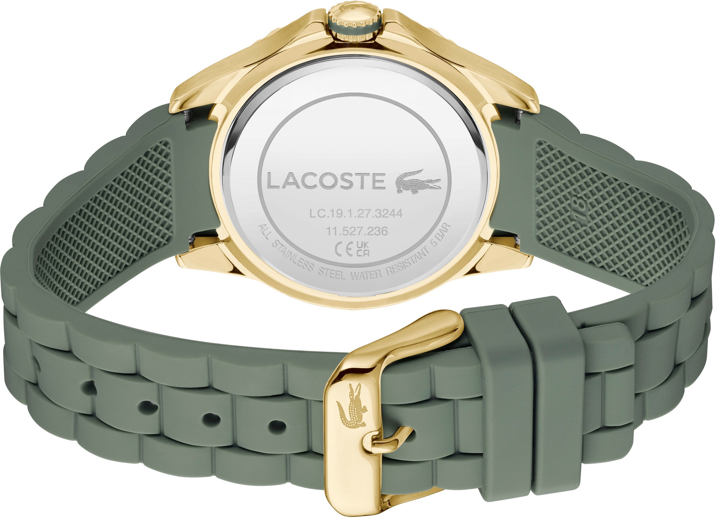 Lacoste Quarzuhr »SANTORINI«, Armbanduhr, Damenuhr, Silikonarmband, analog