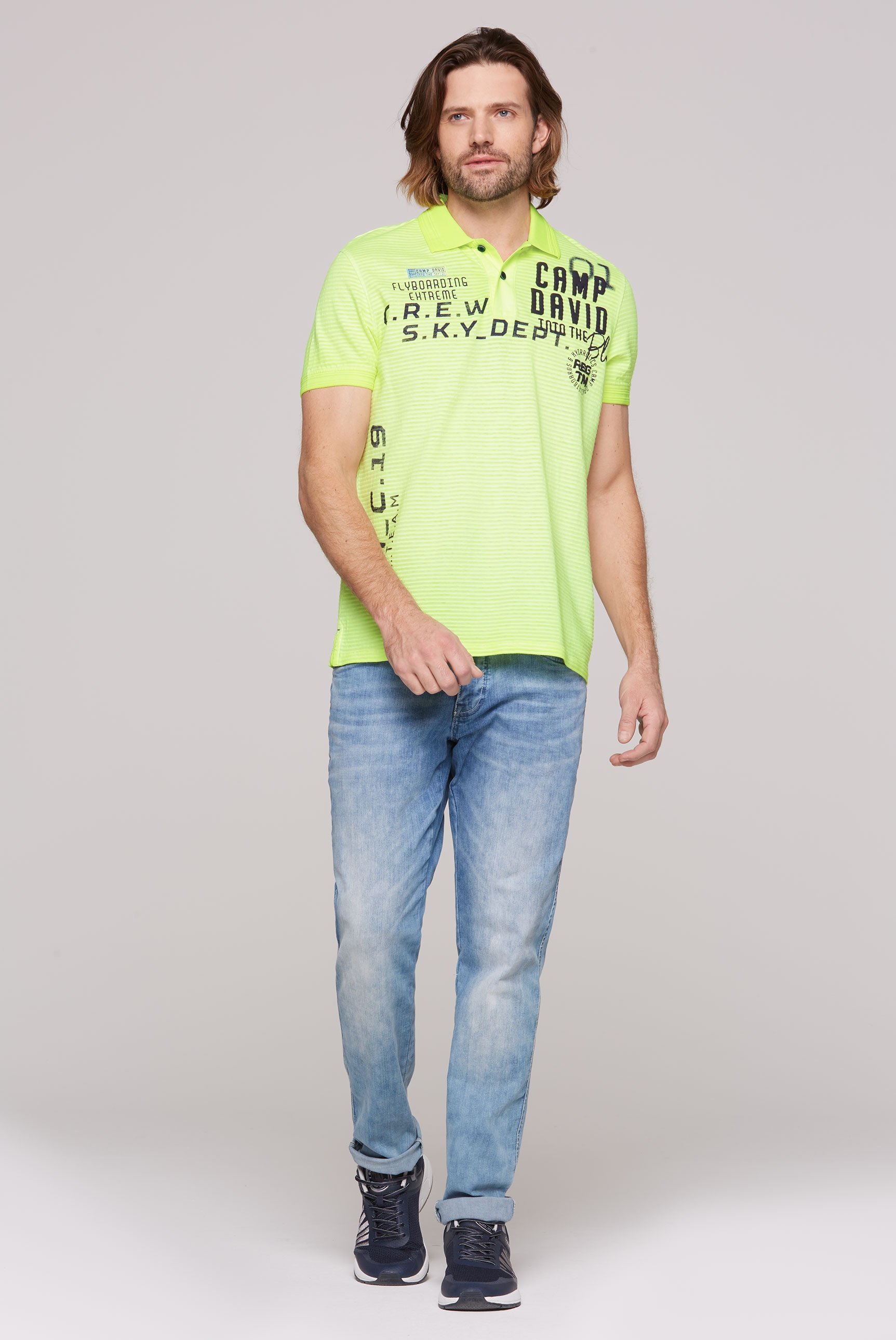 CAMP DAVID Poloshirt, mit Logo Print
