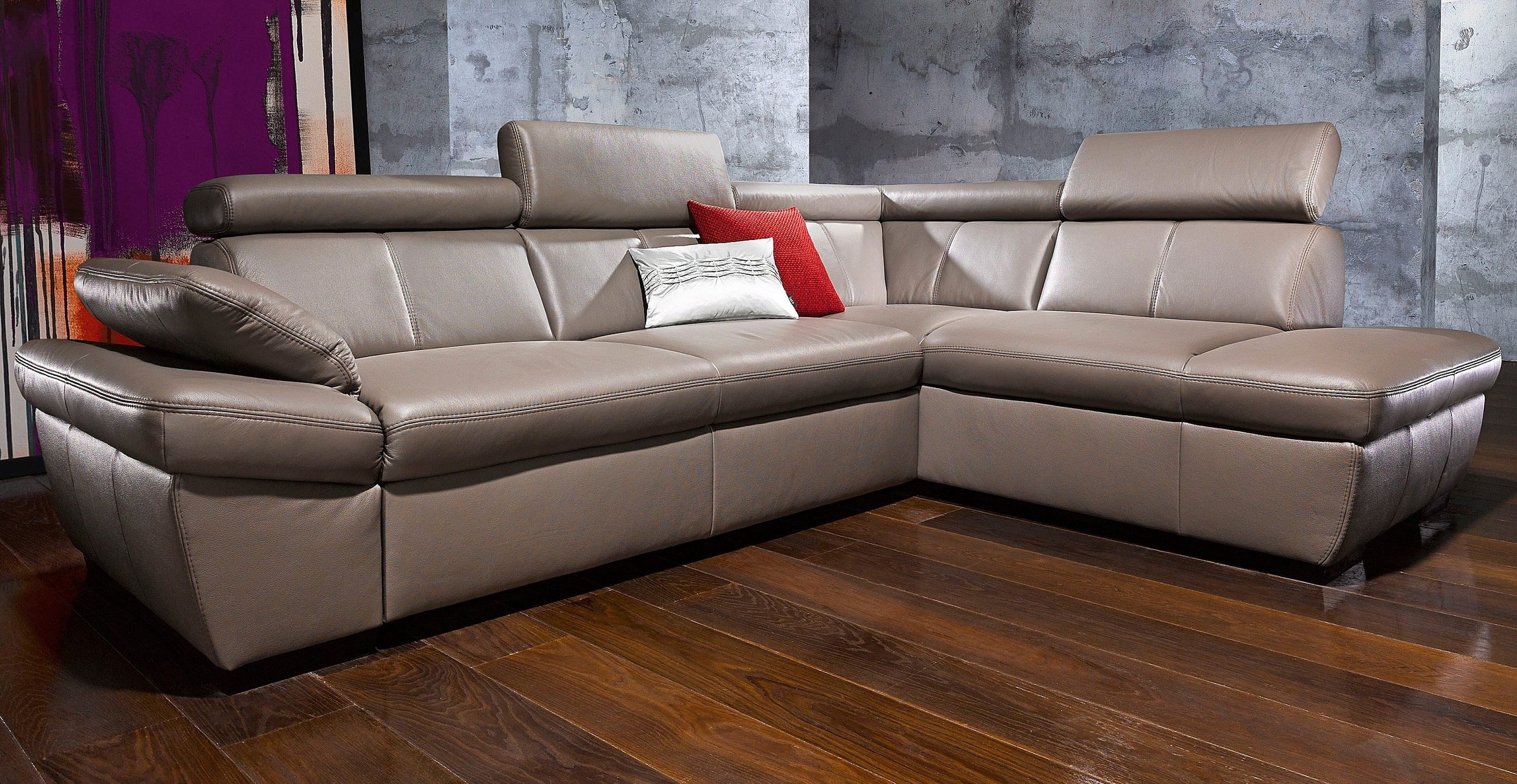 exxpo - sofa fashion Ecksofa »Salerno, Funktionssofa, hoher Sitzkomfort, Br günstig online kaufen