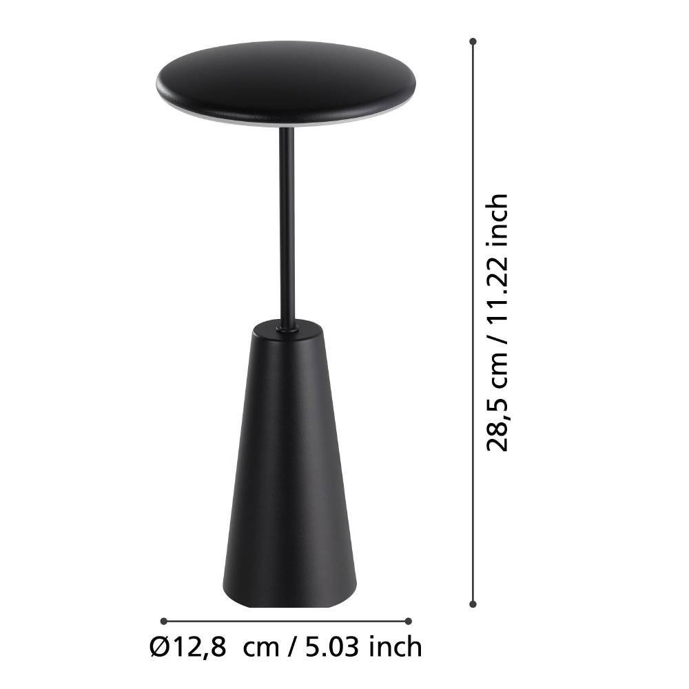 EGLO Tischleuchte »PICCOLA«, 1 flammig, Leuchtmittel LED-Modul | LED fest integriert, dimmbare Nachttischlampe, Metall in Schwarz, Lampe für Balkon, IP54