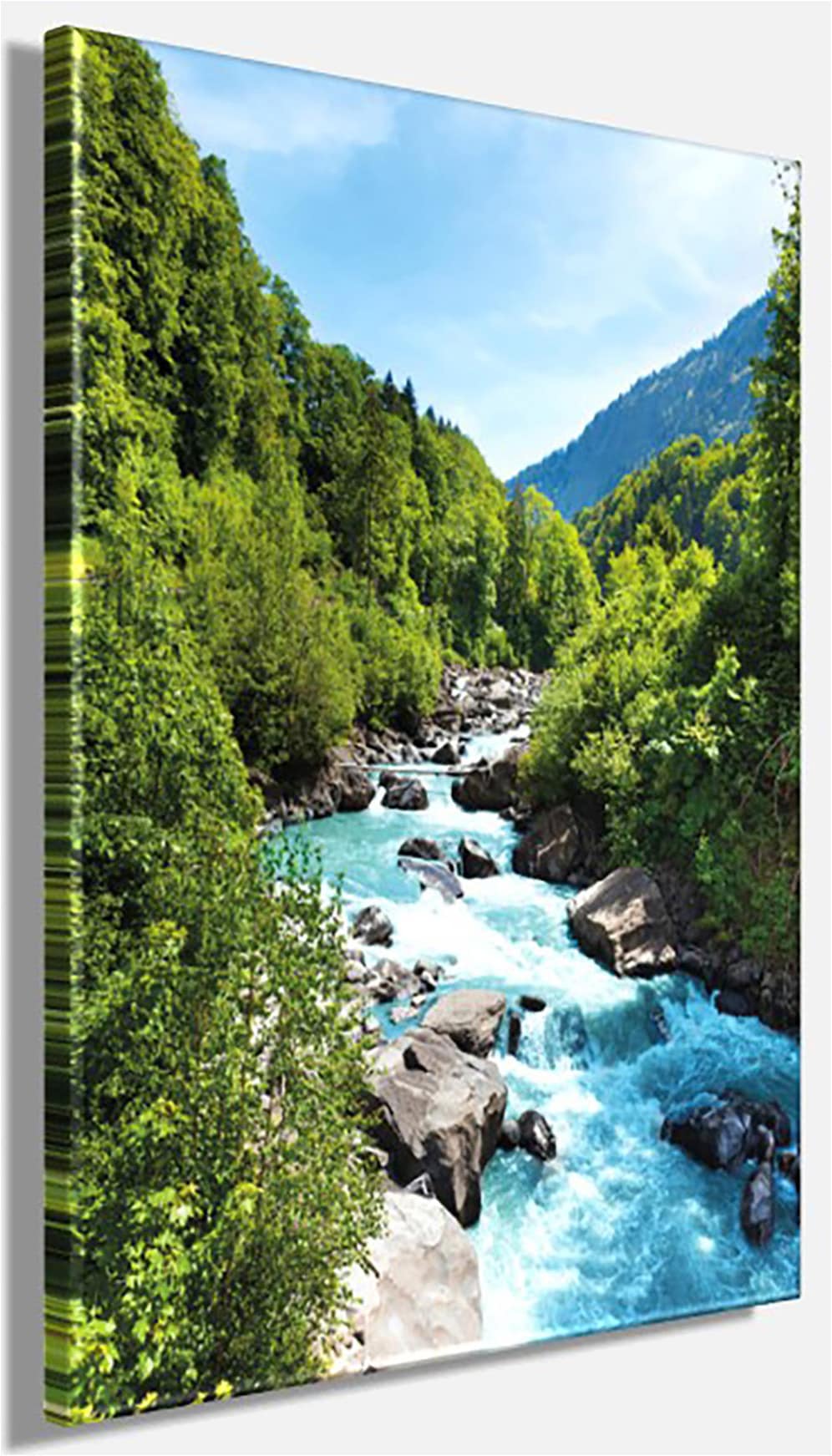Bönninghoff Leinwandbild »Wandbild FLUSS 46x61 cm – Leinwandbild Keilrahmen Deko modern« Berge | Landschaft | Natur | Wald 1 Stk. tlg. auf Keilrahmen gespannt