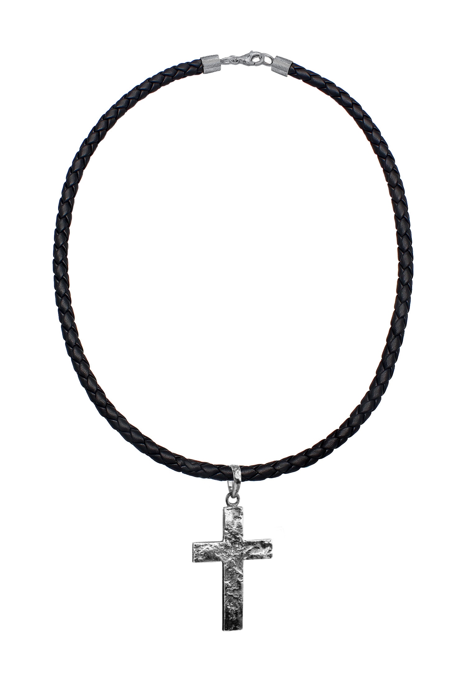 Anhänger Matt kaufen mit Kette Kreuz »Herren Lederkette Silber« online Kuzzoi Oxidiert 925