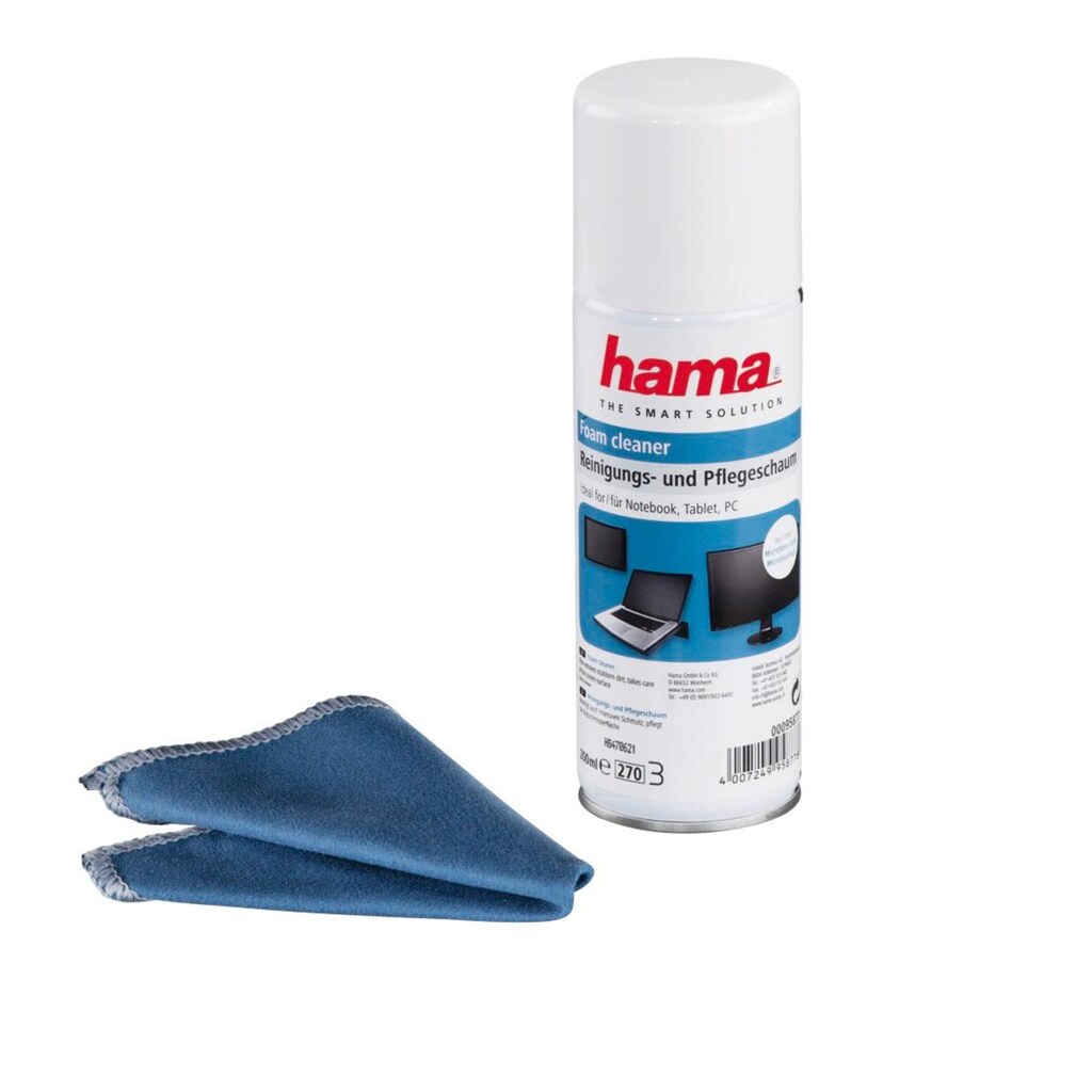 Hama Reinigungs-Set »Hama Reinigungs- und Pflegeschaum, 200 ml, inklusive Tuch«