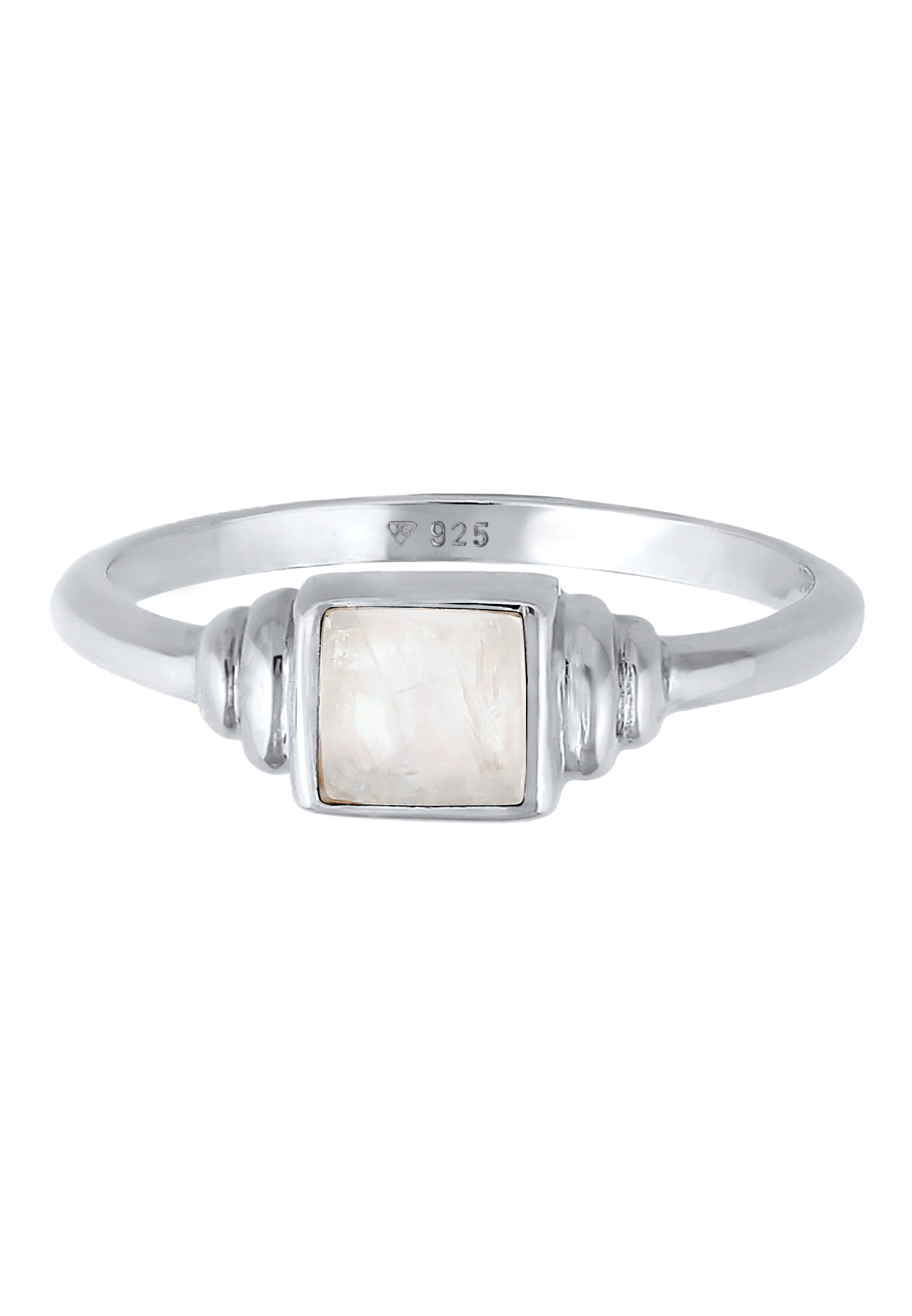 Elli Premium Fingerring »Mondstein Quadrat Vintage 925 Silber«