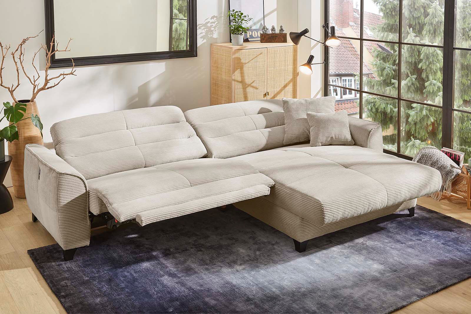Jockenhöfer Gruppe Ecksofa »Double One L-Form«, mit 2x 120cm breiten, elektromotorischen Relaxfunktionen