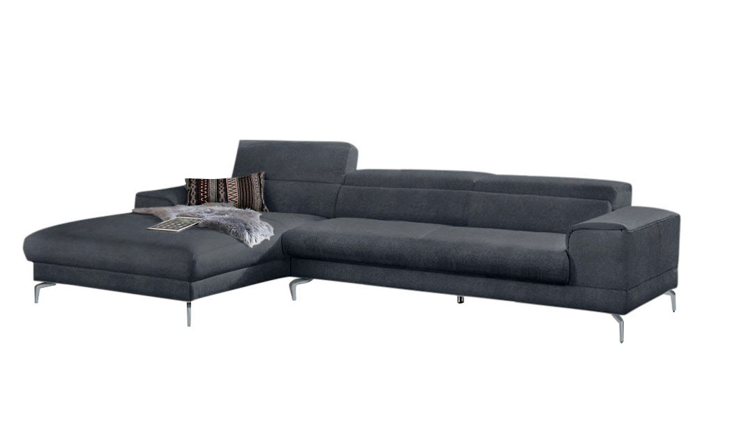 W.SCHILLIG Ecksofa »piedroo, Designsofa mit tollem Sitzkomfort, bequem und elegant, L-Form« Kopfteilverstellung, wahlweise mit Sitztiefenverstellung, Breite 343cm