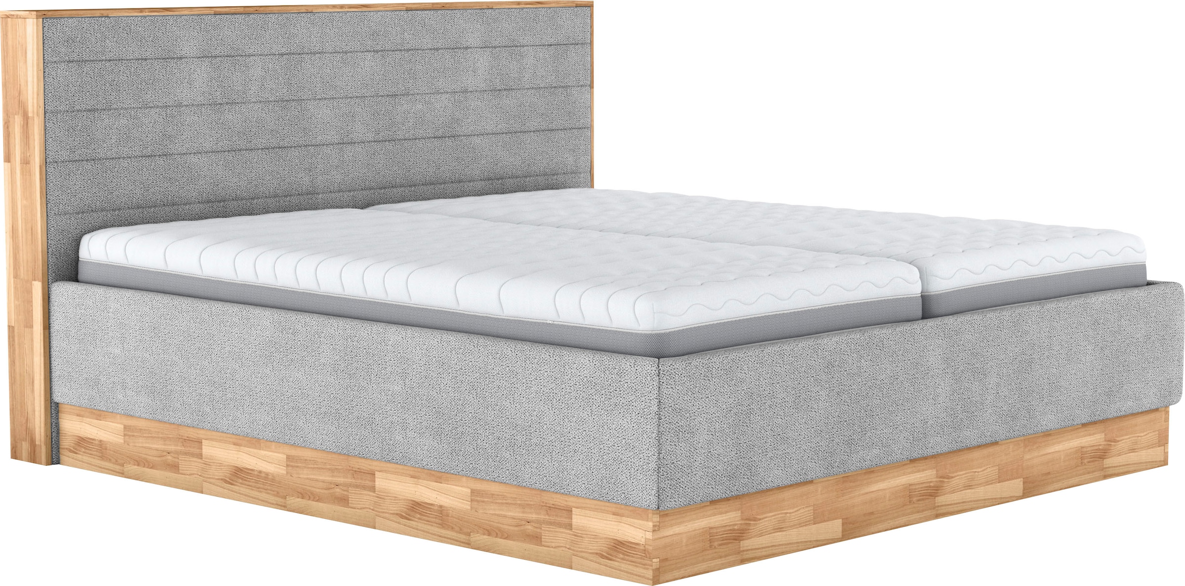 COTTA Polsterbett »PESETA inkl. Lattenrost und Stauraum, erhältlich in 160cm & 180cm« mit Echtholzleiste und gepolstertem Kopfteil