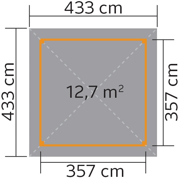 weka Pavillon »Paradies 3«, (Set), BxT: 433x433 cm, inkl. Dachschindeln und Pfostenanker