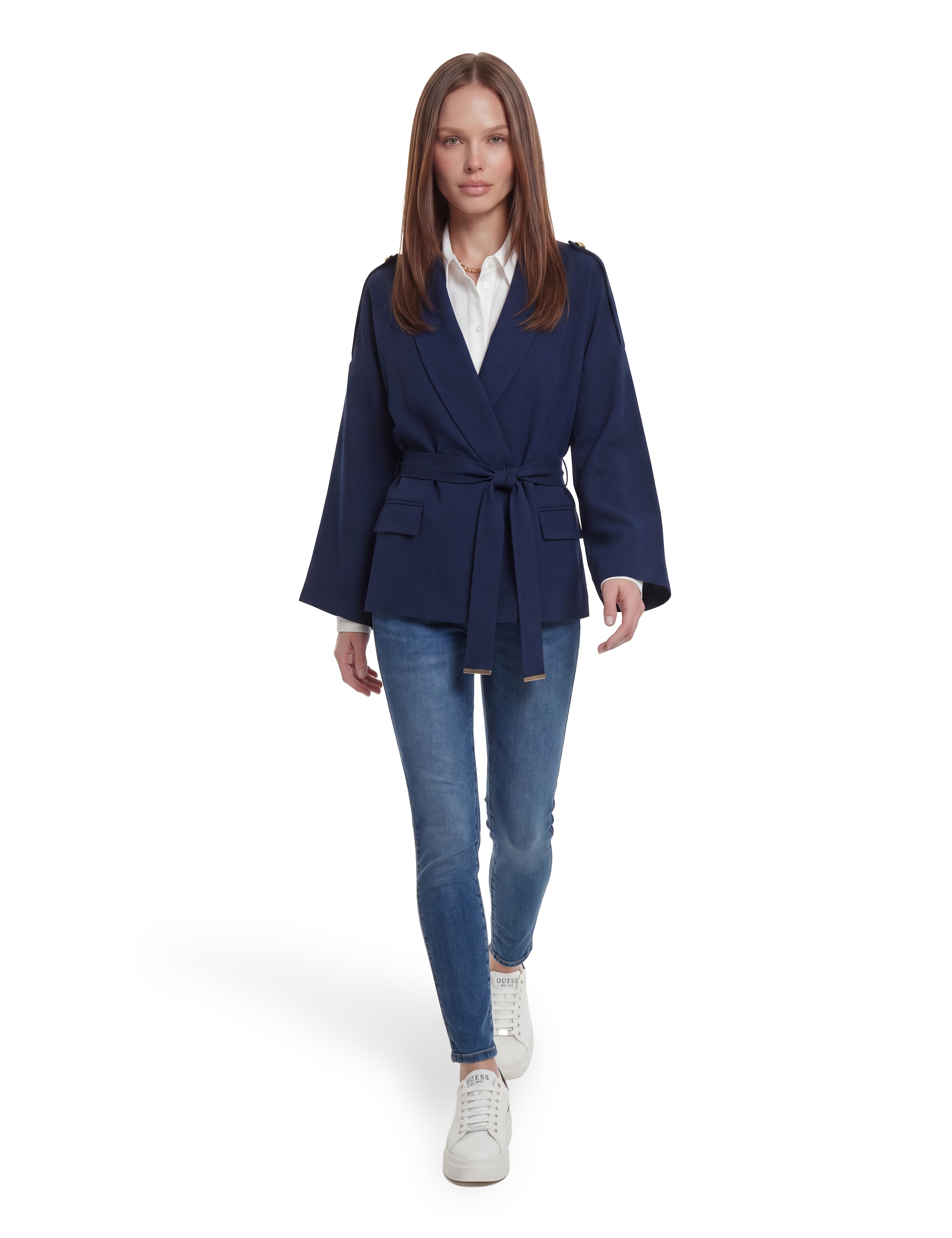 Guess Hemdbluse »NEW CATE SHIRT« mit Logostickerei, Slim Fit