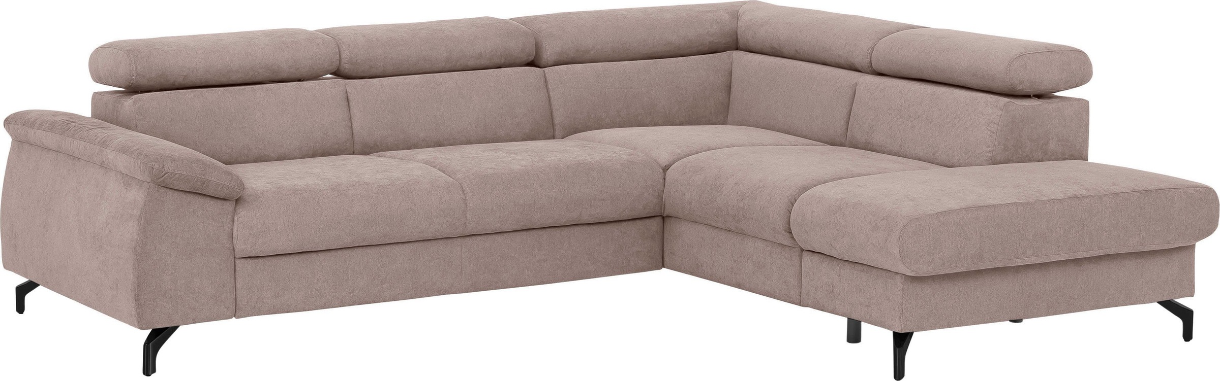 COTTA Polstergarnitur »Komaris L-Form«, (Set), Set bestehend aus: Ecksofa mit Kopfteilverstellung & Hocker