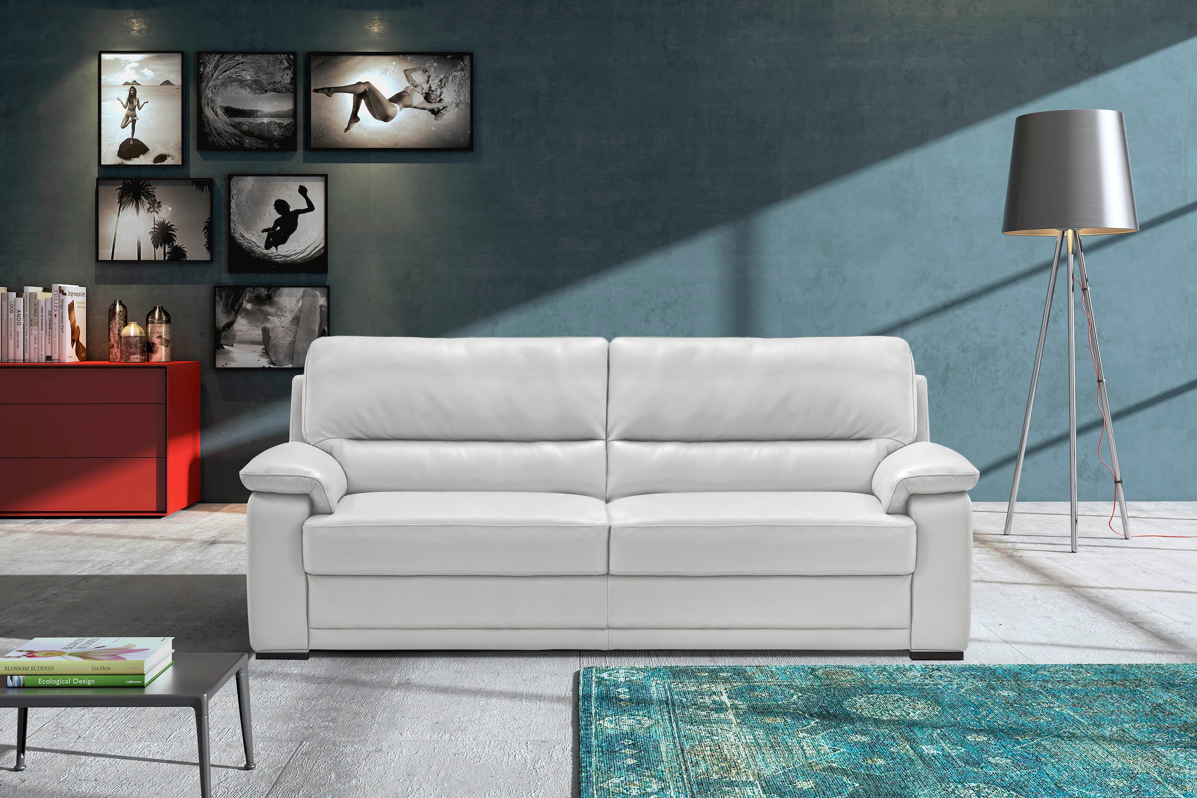 Egoitaliano 2,5-Sitzer "Doris, modernes Designersofa, Ledersofa mit erstkla günstig online kaufen