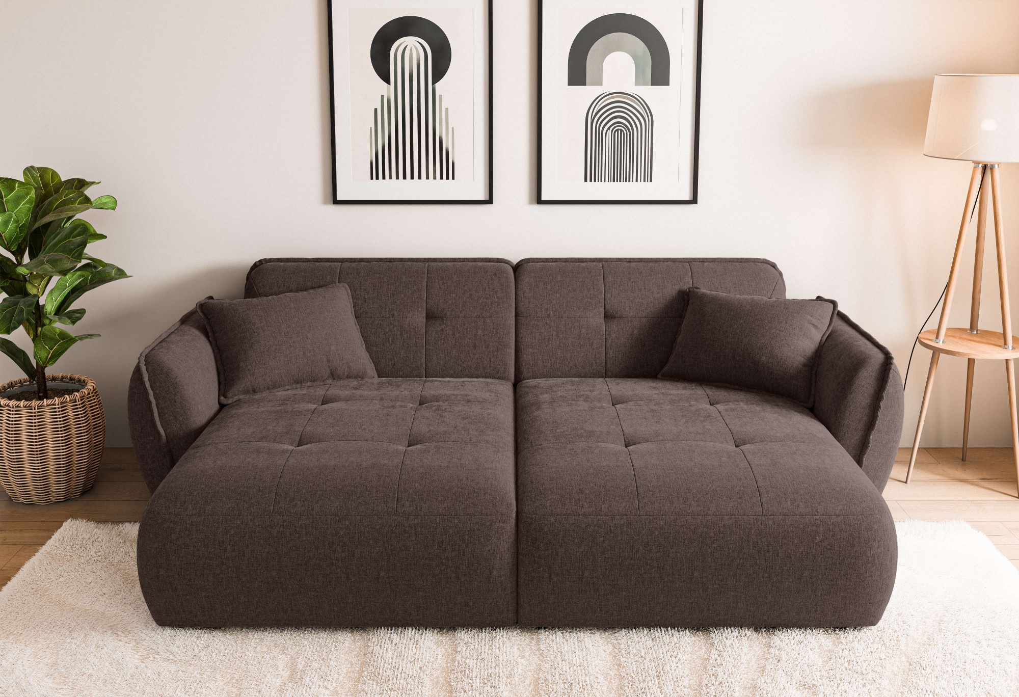 Home affaire Big-Sofa »MIRELDA Design-Sofa mit Steppungen, extra tief, Brei günstig online kaufen
