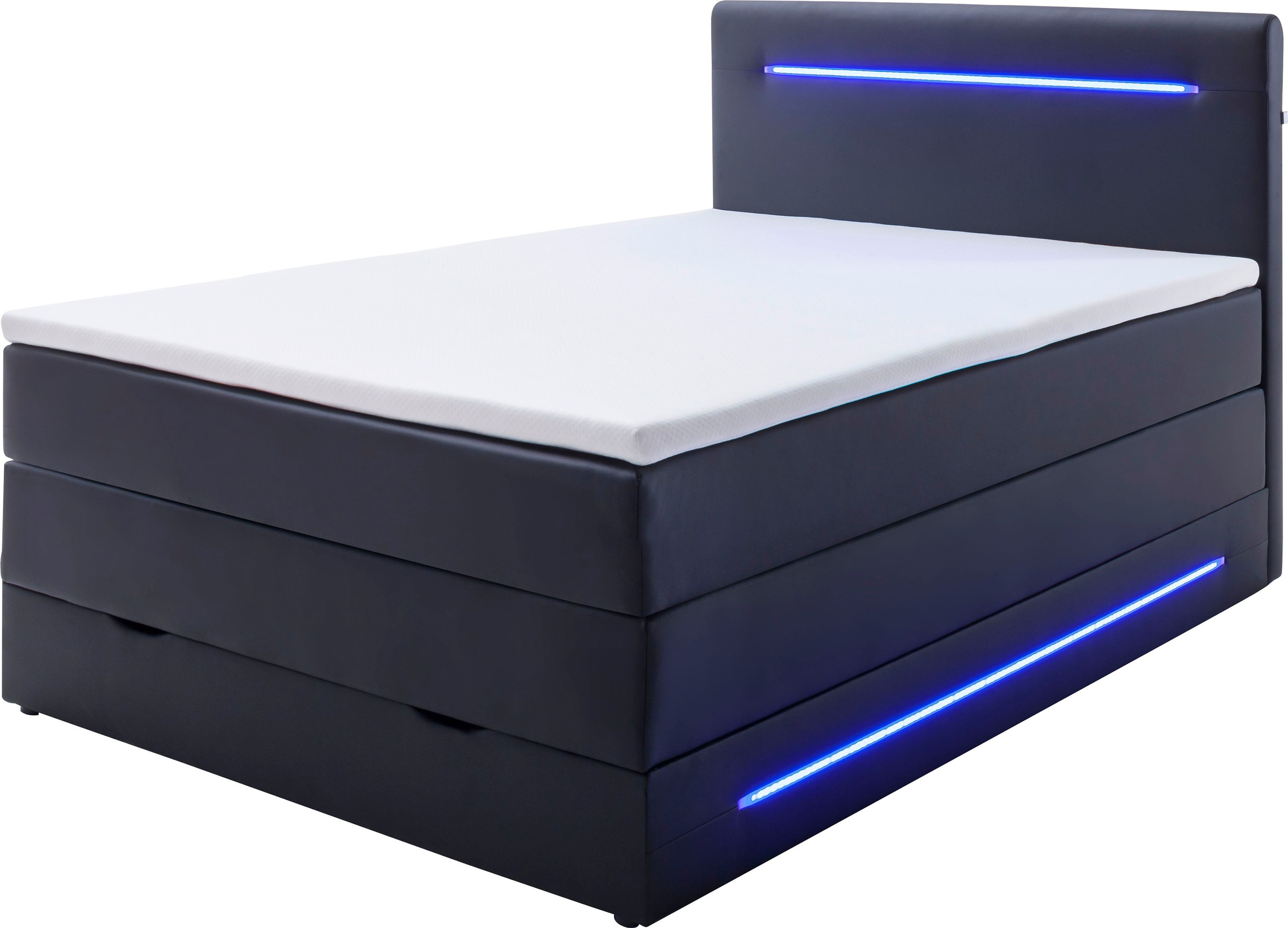 meise.möbel Boxspringbett »Lights«, mit LED Beleuchtung, wahlweise mit Bettkasten