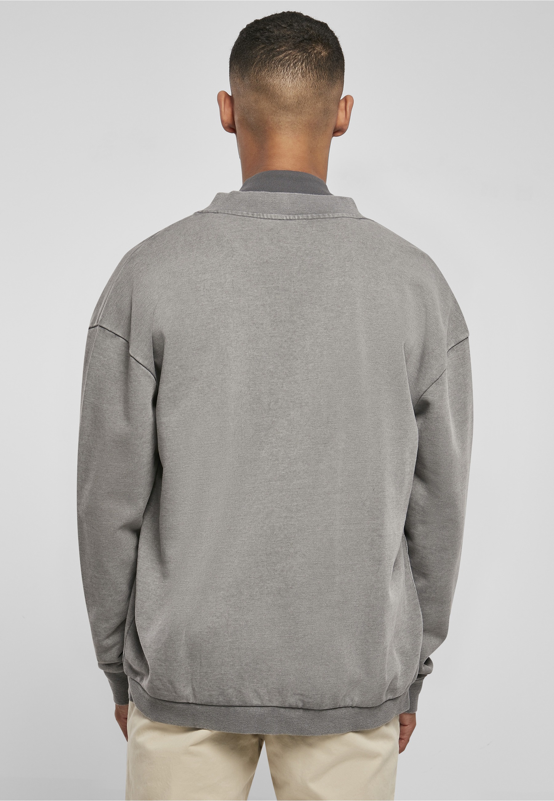 URBAN CLASSICS Bomberjacke »Urban Classics Herren Washed Sweat Bomber« 1 Stk. tlg. ohne Kapuze