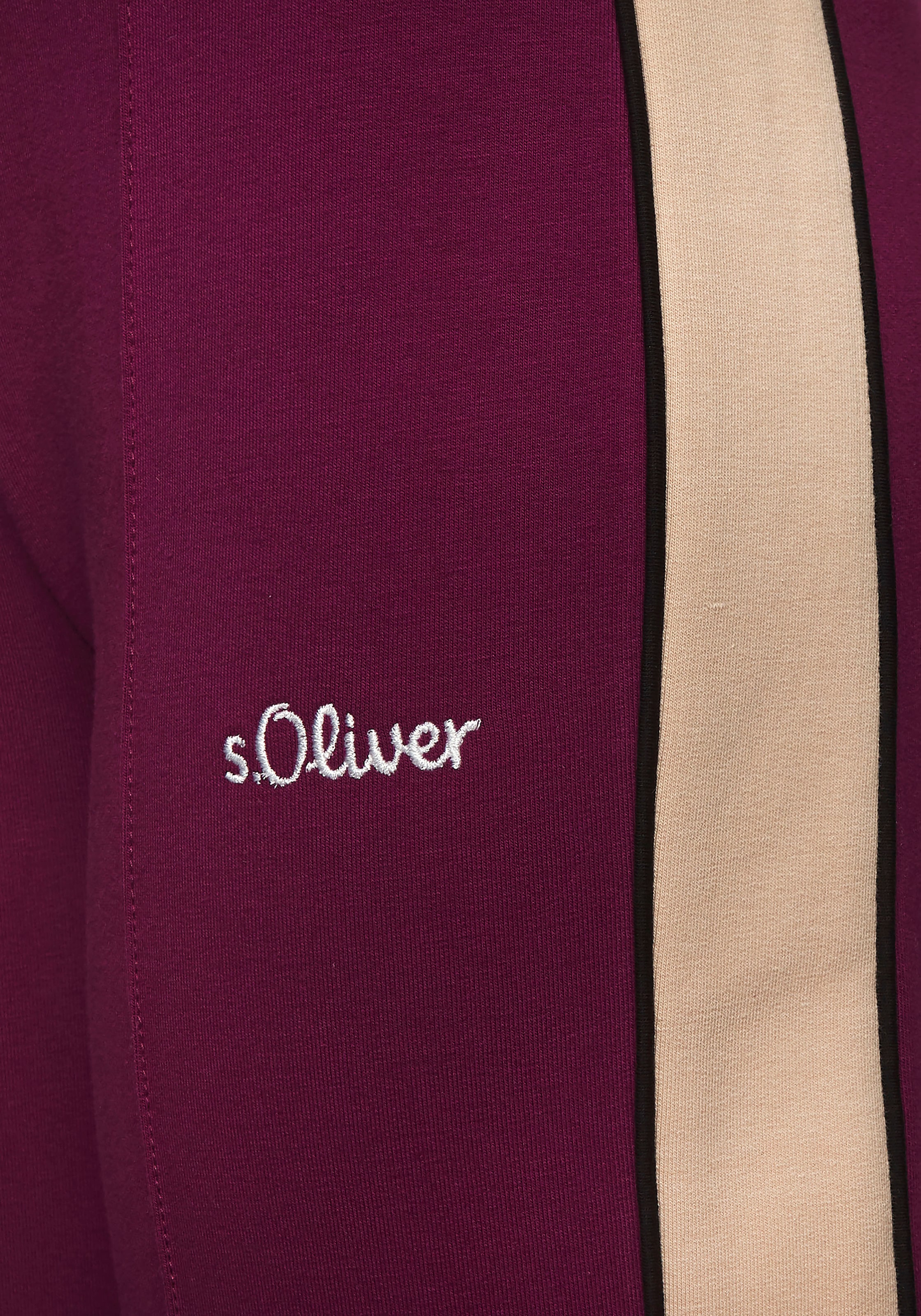 s.Oliver Sweathose, Loumngehose mit Kontraststreifen und Pipings, Loungewear