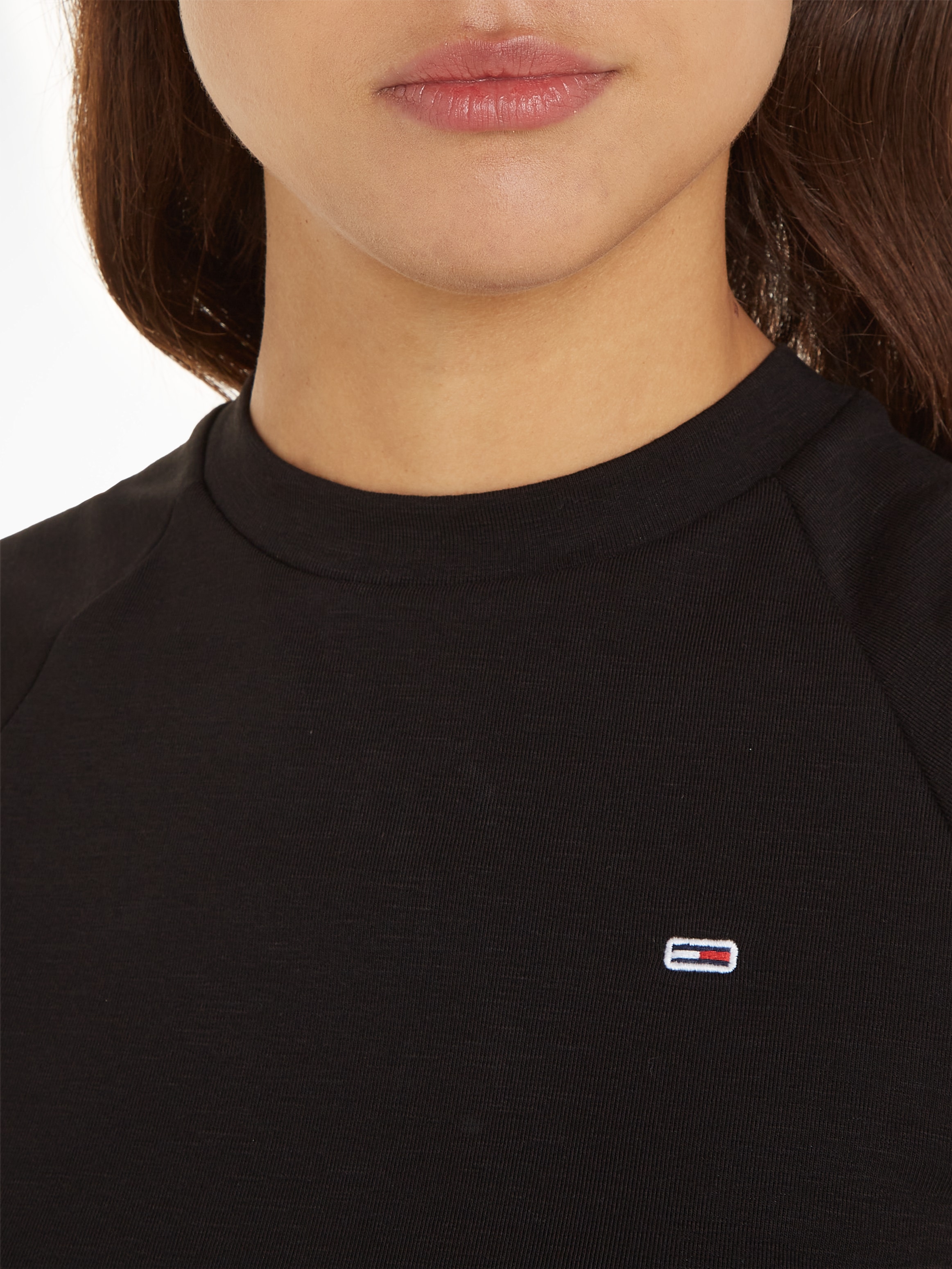 Tommy Jeans T-Shirt »TJW SLIM CRP BABYLOCK RIB TEE« mit gewelltem Abschlüssen am Ärmel & Saum