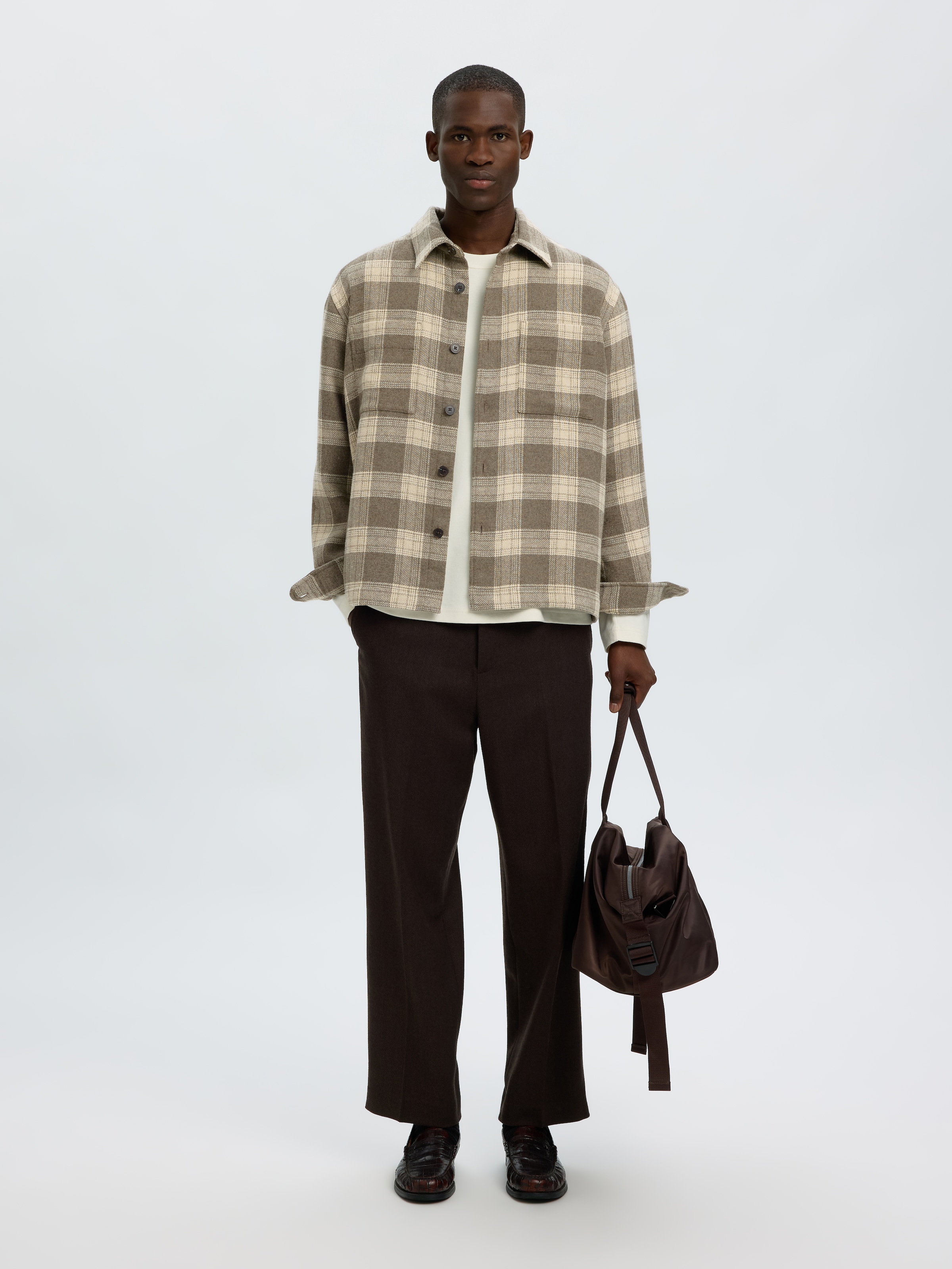 SELECTED Langarmhemd »SLMOLE PABLO WOOL BLEND OVERSHIRT NOOS« Materialmix, regular fit
