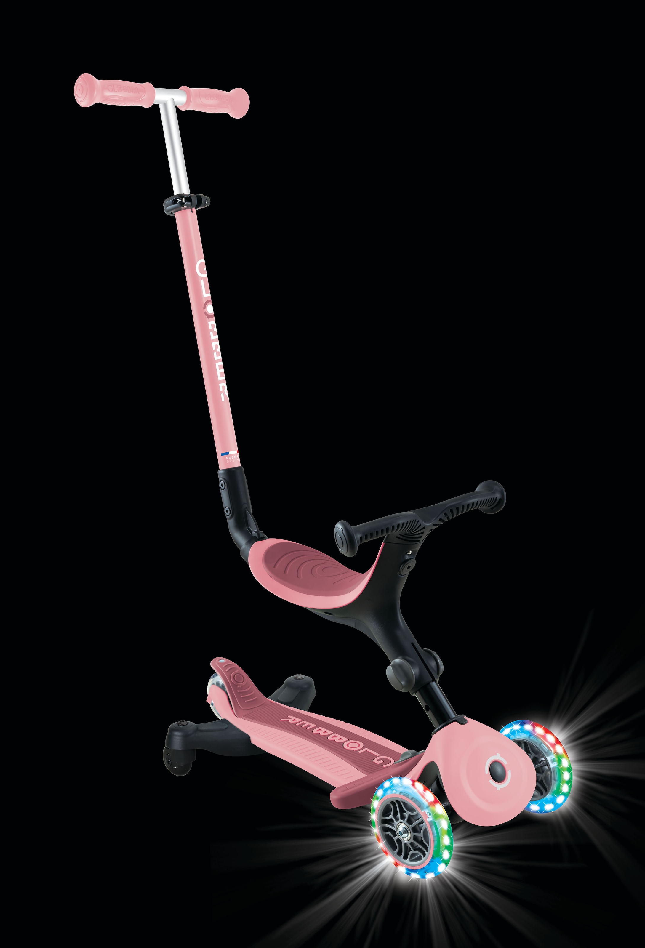 Globber Tretroller »GO-UP ACTIVE LIGHTS 360, mit Leuchtrollen« Aufsitzrad, Laufrad und Scooter