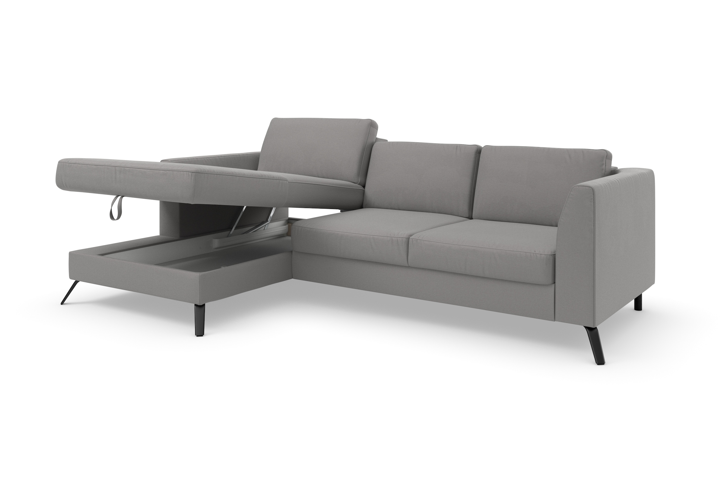 sit&more Ecksofa »Olsen L-Form«, inklusive Sitztiefenverstellung, wahlweise mit Bettfunktion, 15cm hoch