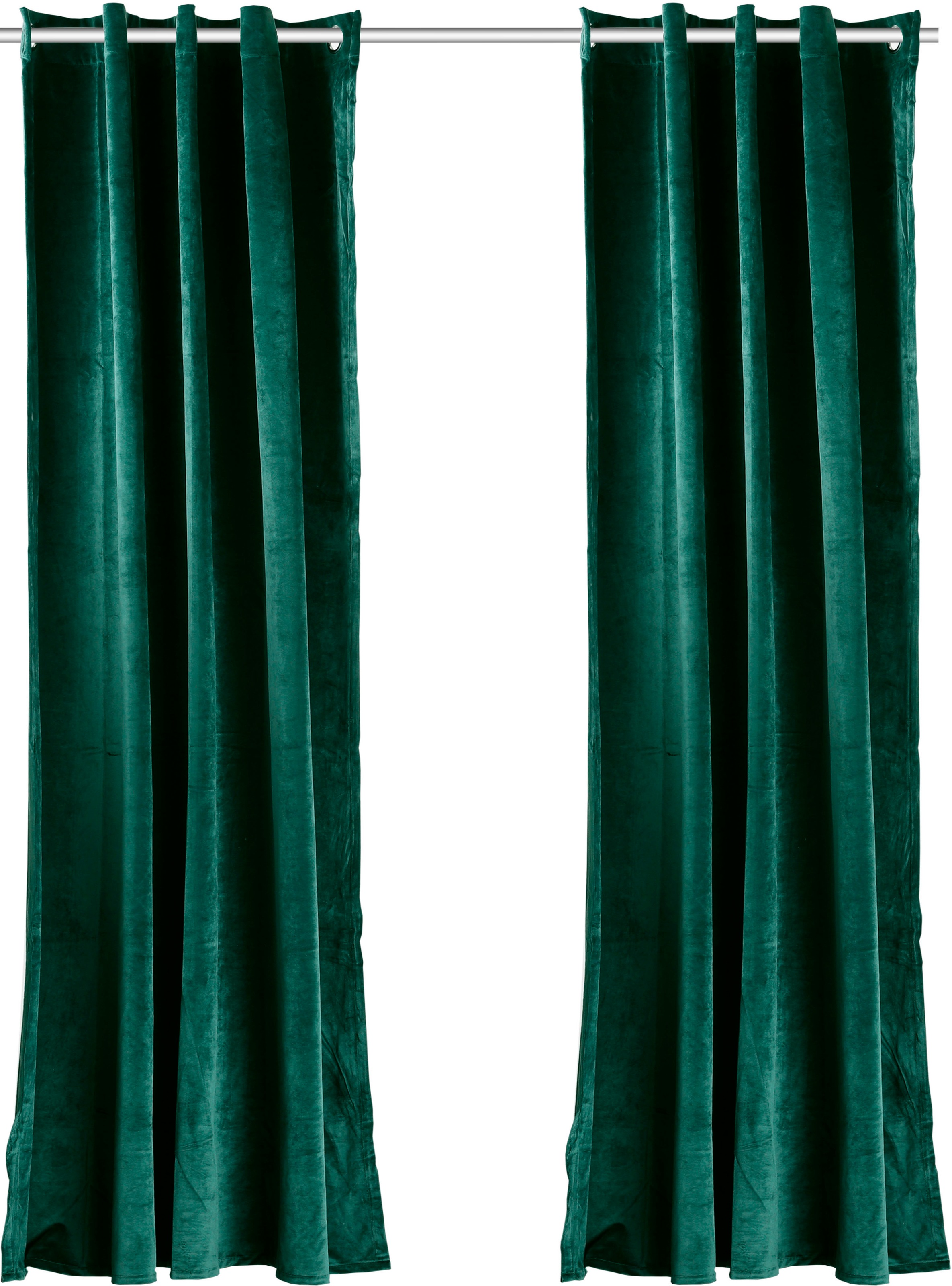 my home Vorhang »Velvet Uni« Ösen 2 Stk. tlg. Samt, 2-er Set, Vorhang, edel günstig online kaufen
