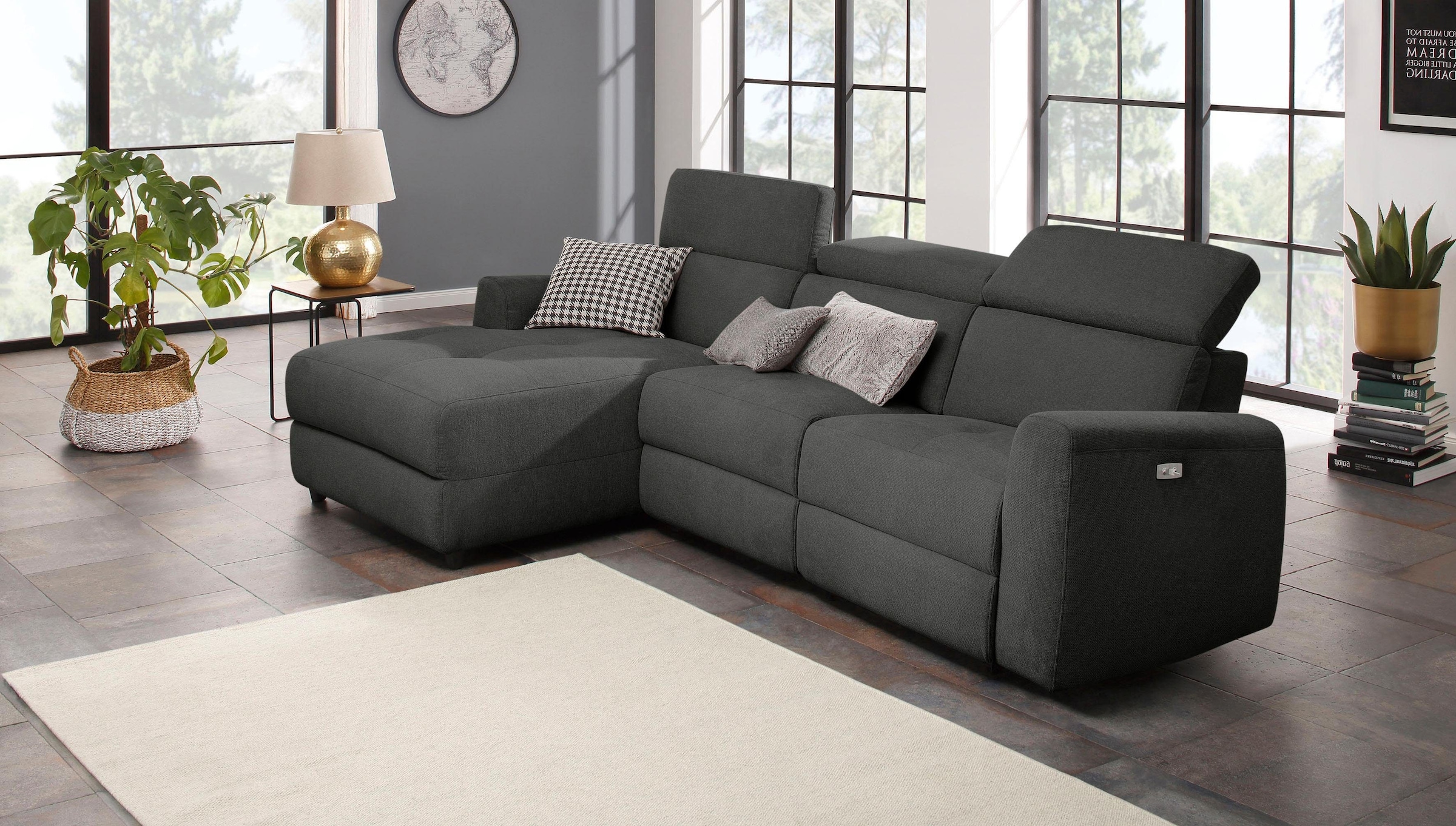 Home affaire Ecksofa »Sentrano, L-Form,«, 275 cm, man. o. elektr. Relaxfunktion und USB/Kopfverstellung